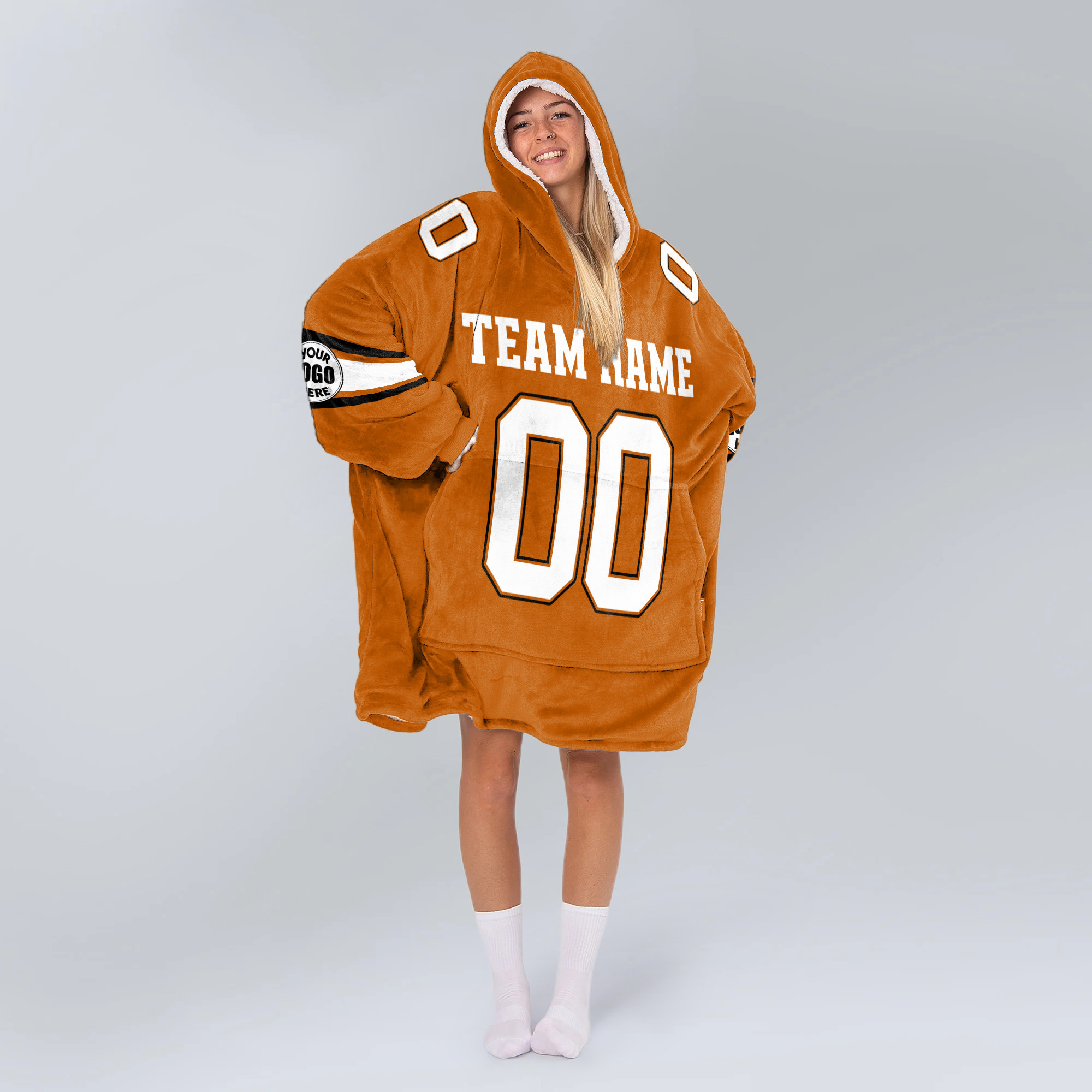 Adult Custom Blanket Hoodie Texas Inspired Color
