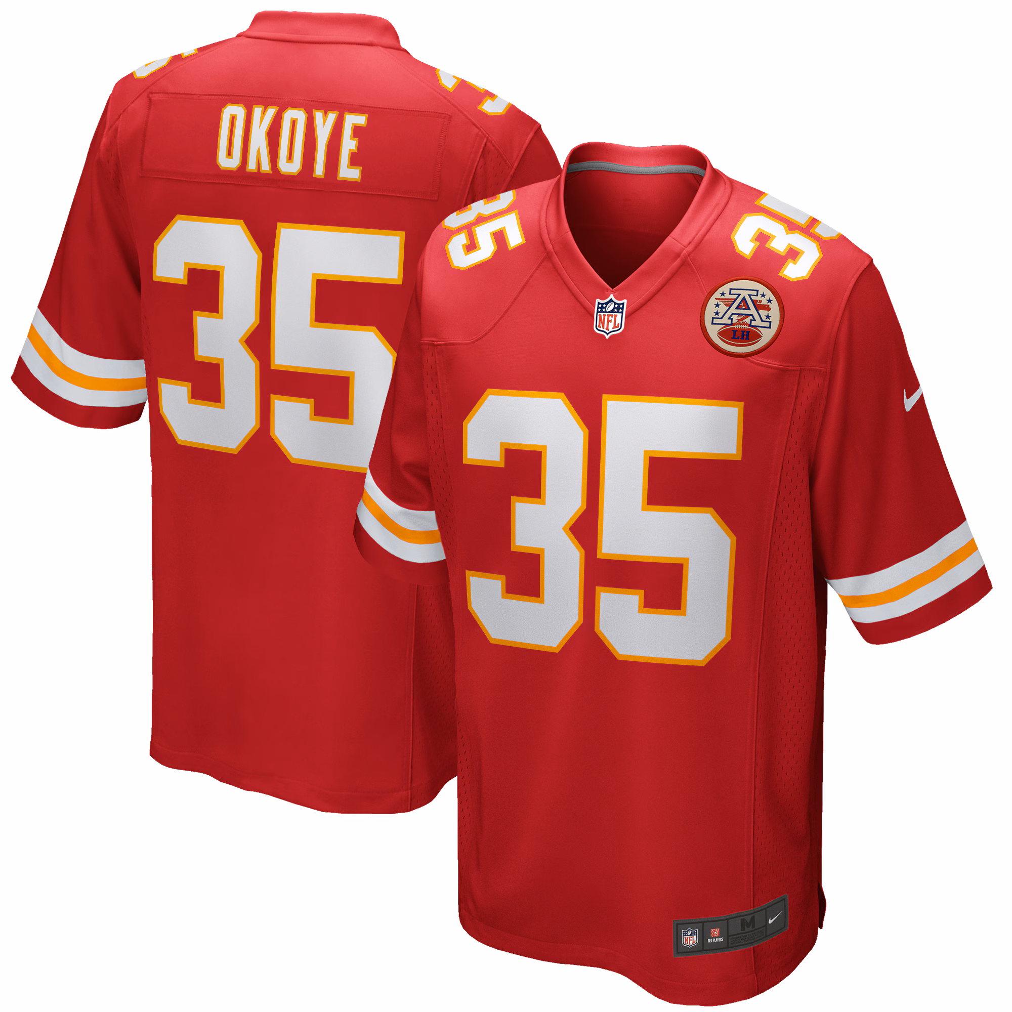 Christian Okoye Kansas City Chiefs Game Retired Player Jersey - Red