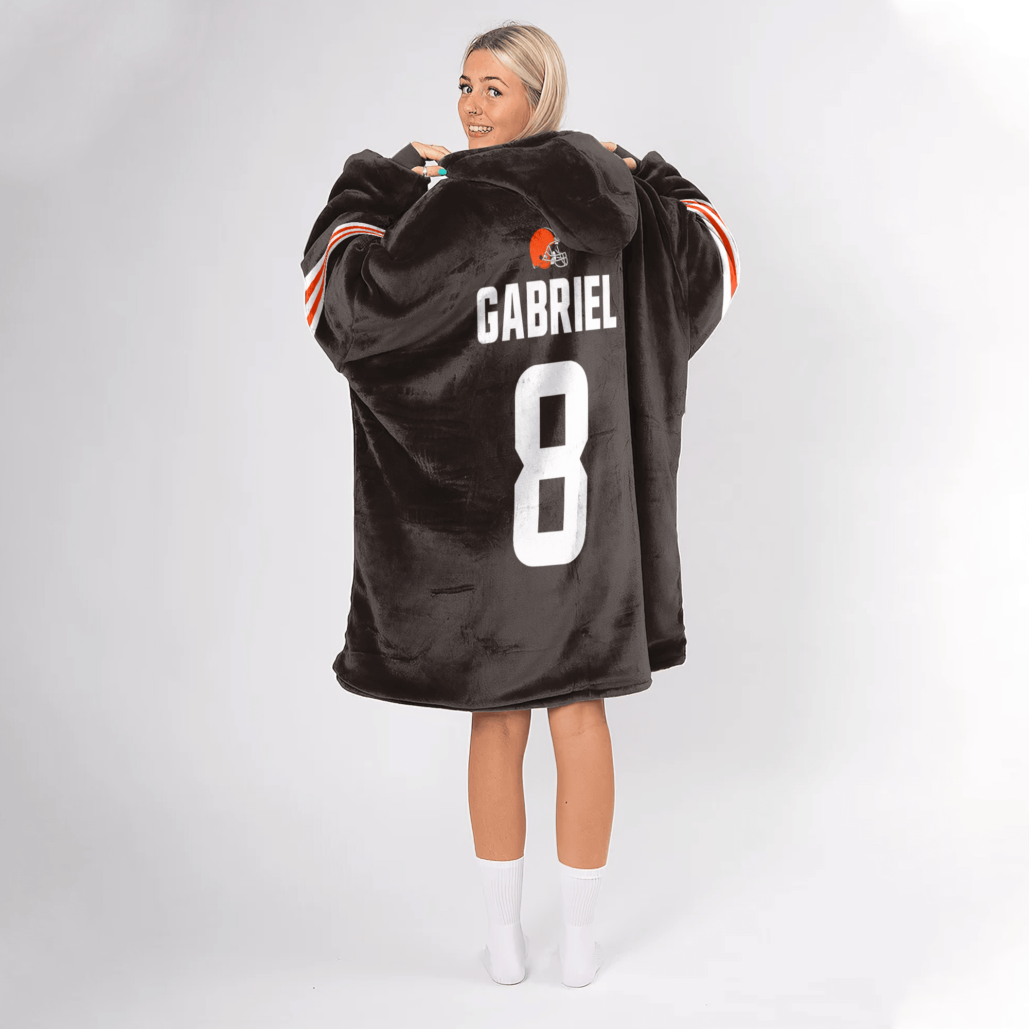 Adult D.G 8 Cleveland Football Unisex Blanket Hoodie
