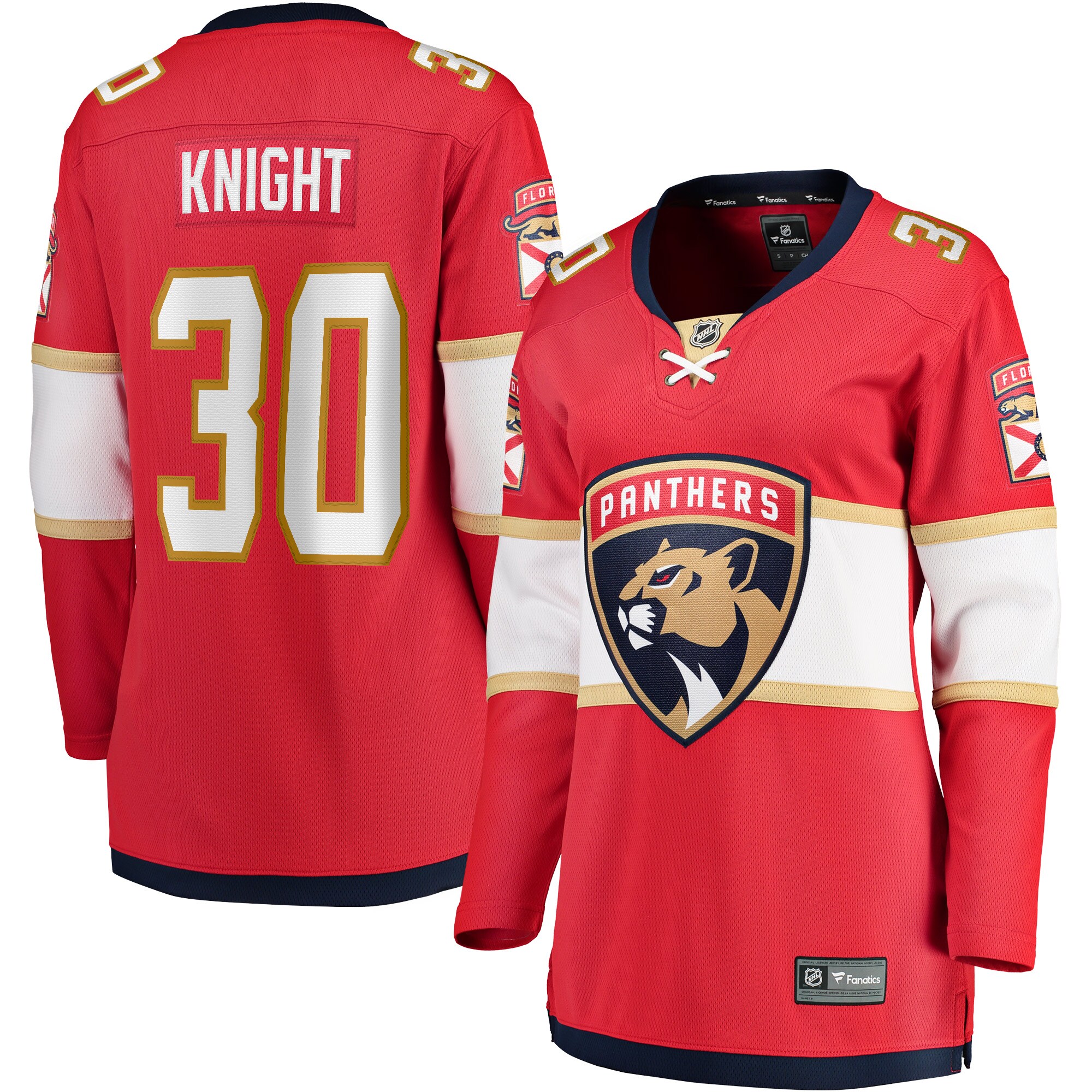 Spencer Knight Florida Panthers Women's 2017/18 Home Breakaway Jersey - Red