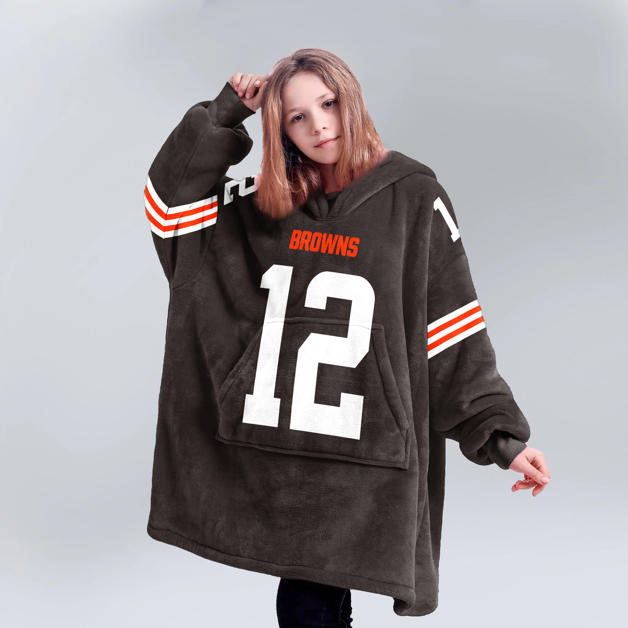 Kid S.S 12 Cleveland Football Unisex Blanket Hoodie