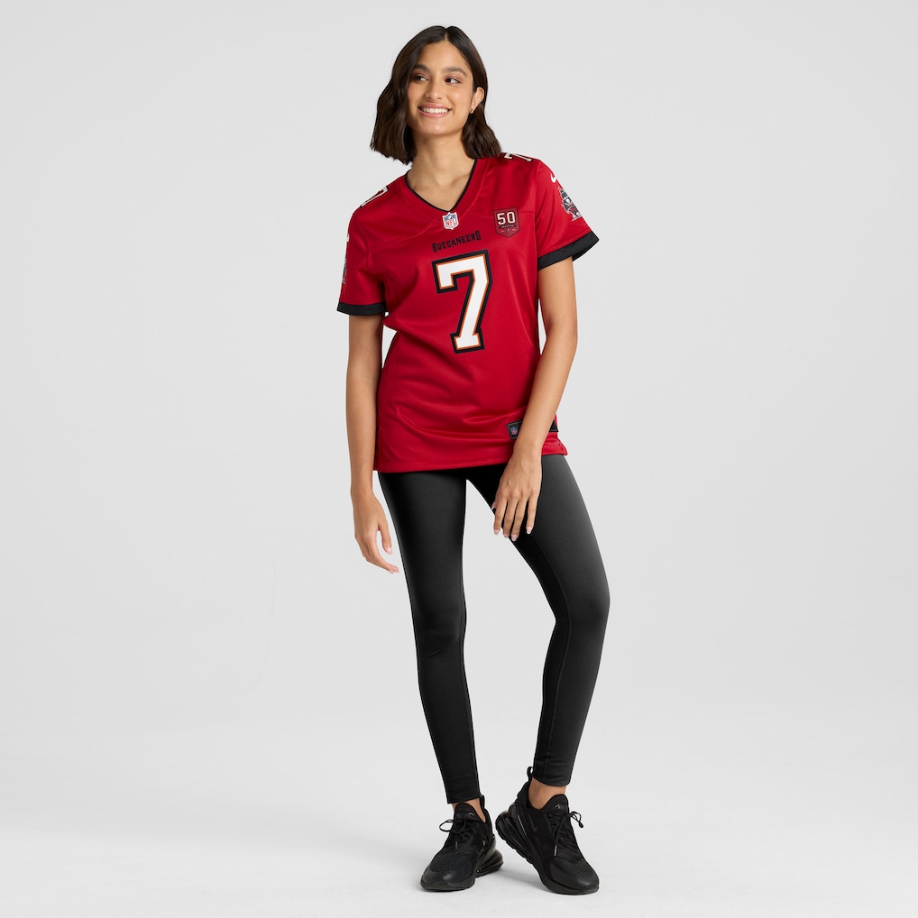 Bucky Irving #7 Tampa Bay Buccaneers Women's 50th Season Team Game Jersey - Red