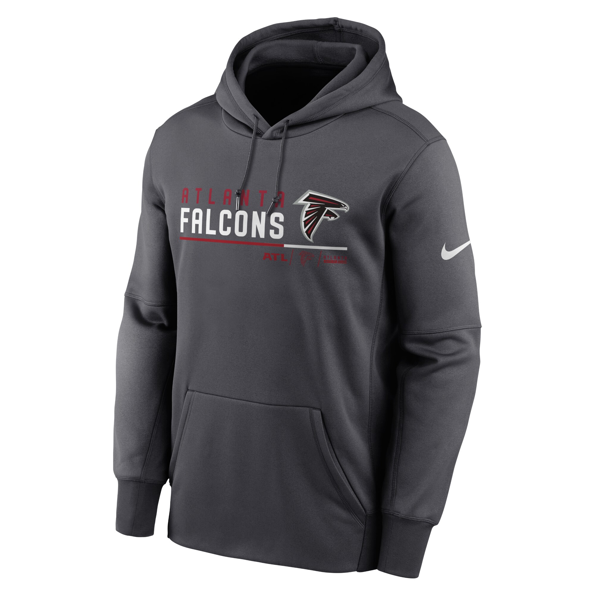 Atlanta Falcons Prime Logo Name Split Pullover Hoodie - Anthracite