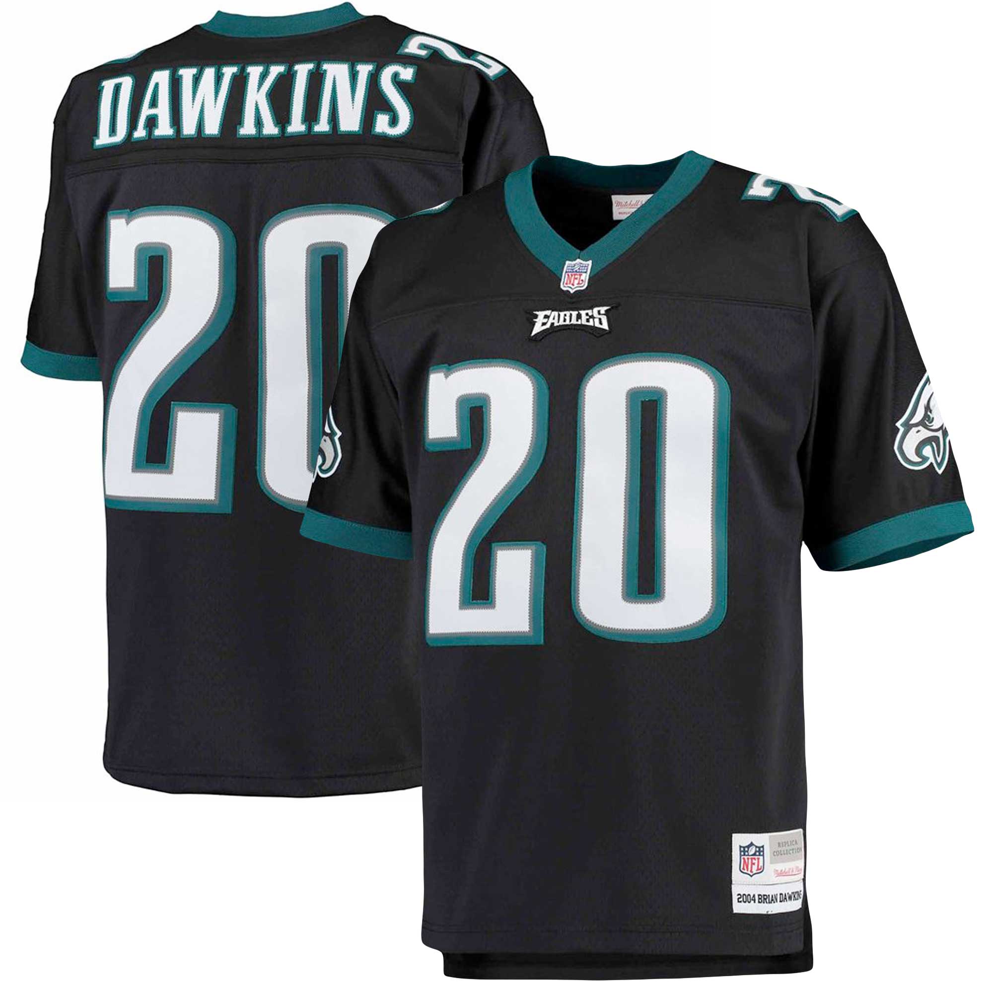 Brian Dawkins Philadelphia Eagles  Big & Tall 2004 Retired Player Replica Jersey - Black