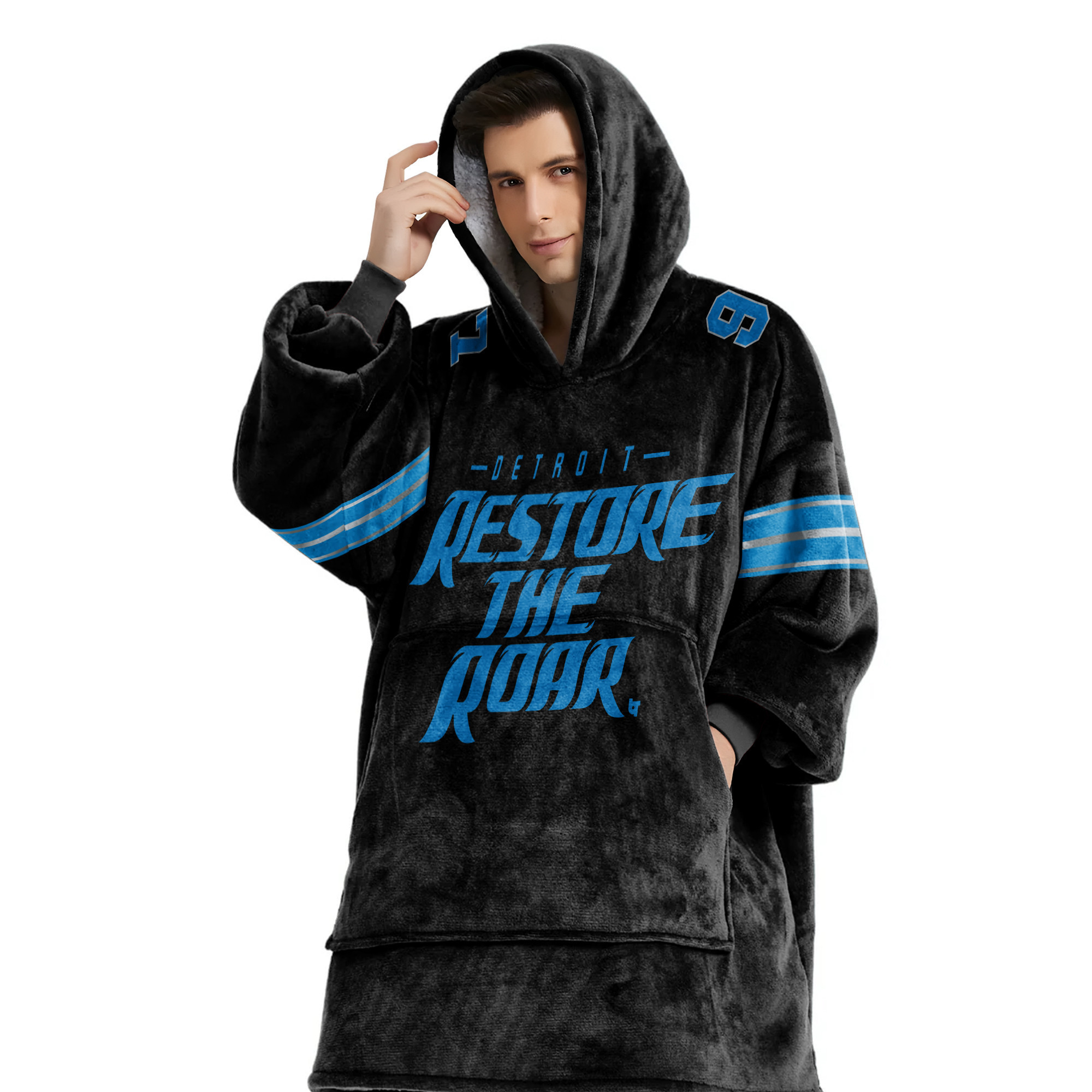Adult 97 Detroit Lions Football Unisex Blanket Hoodie