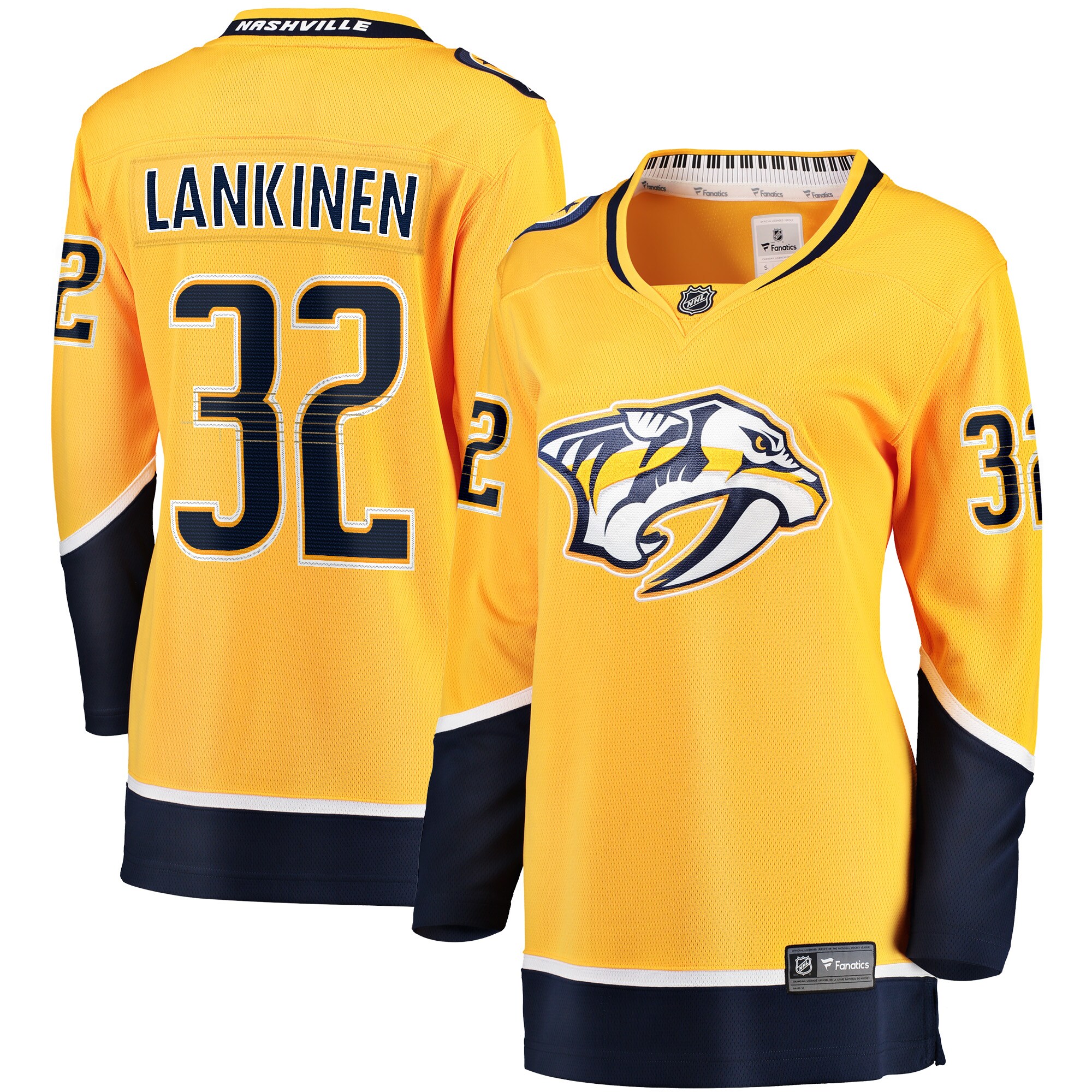 Kevin Lankinen Nashville Predators Women's Home Breakaway Player Jersey - Gold