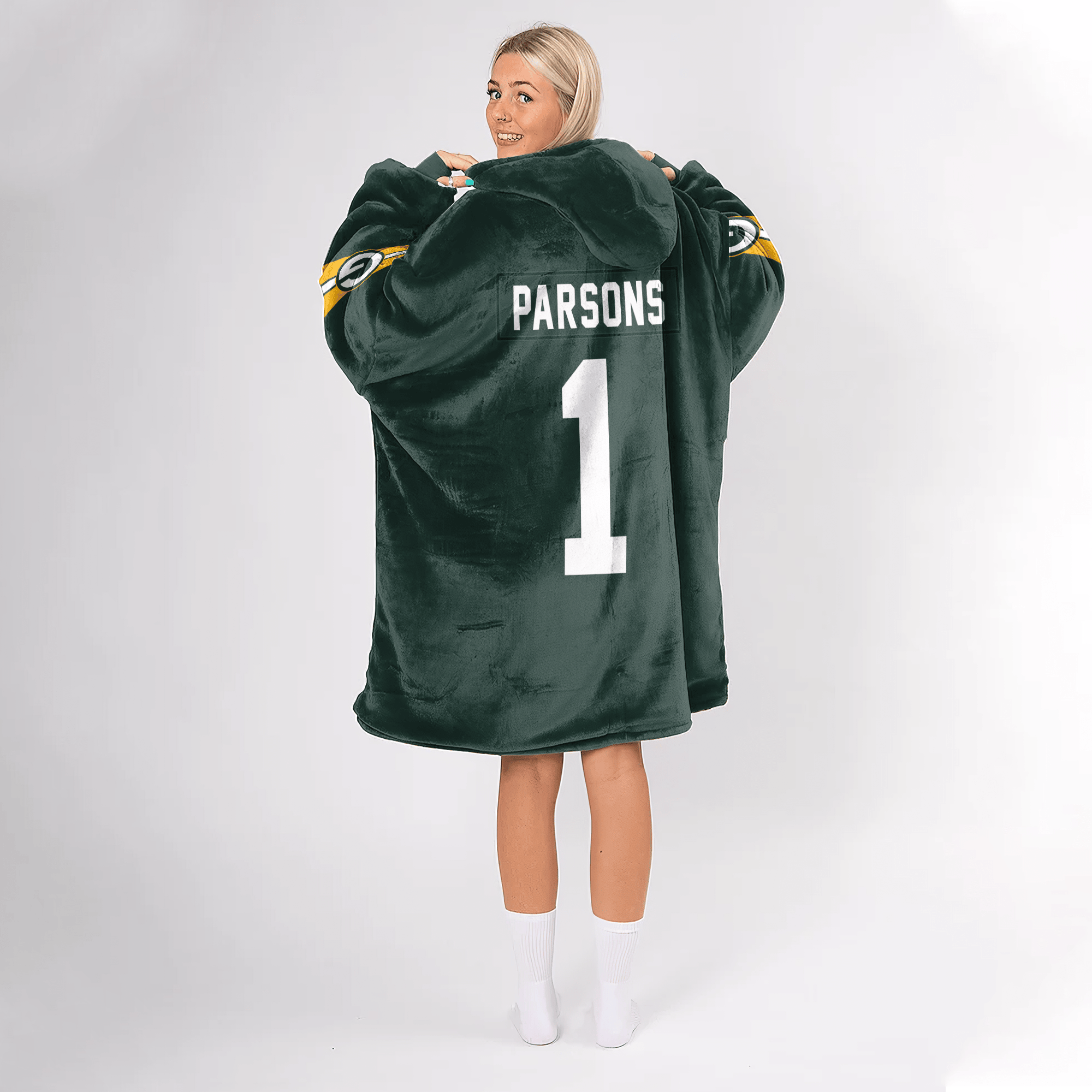 Adult M.P 1 Green Bay Football Unisex Blanket Hoodie