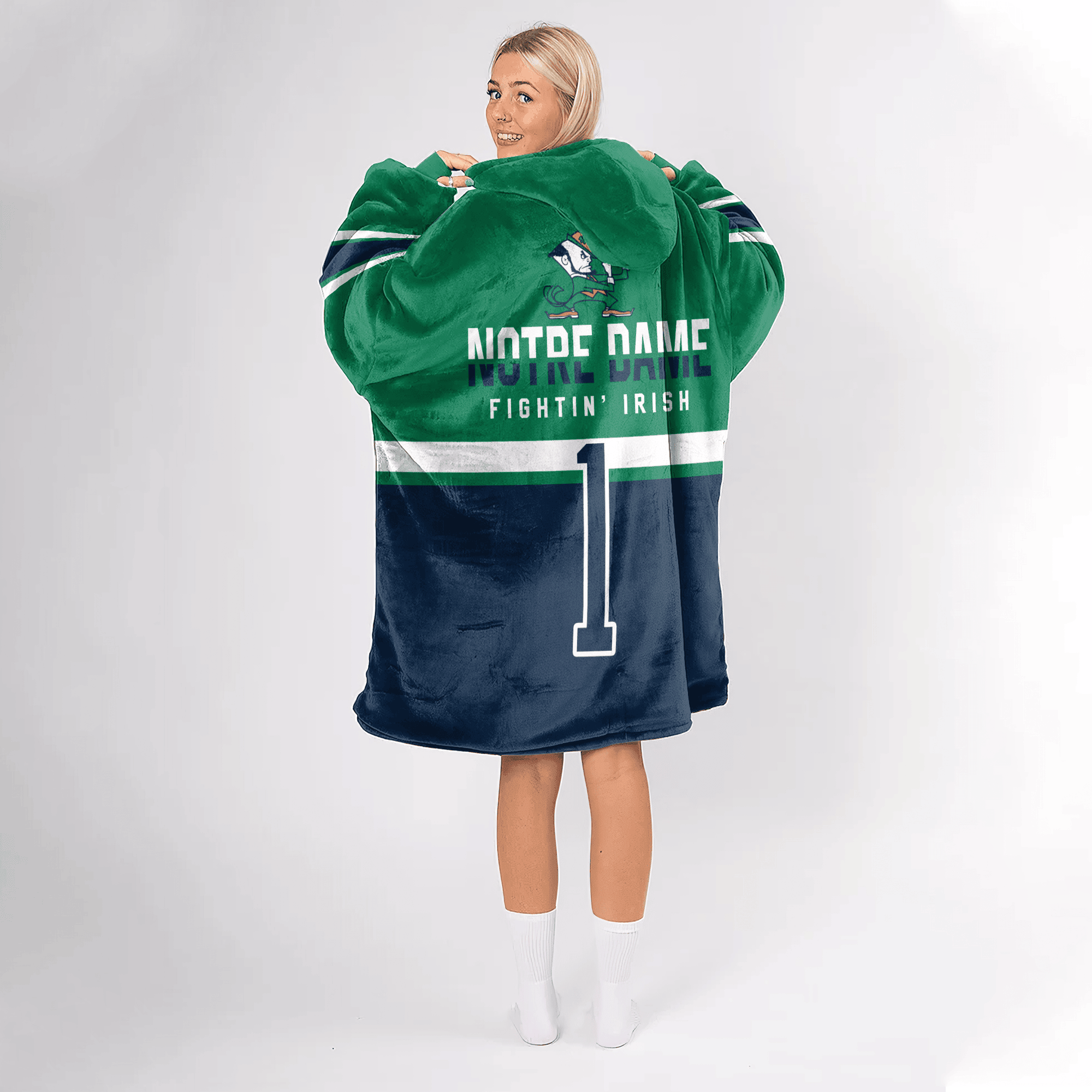 Adult 1 Notre Dame Football Unisex Blanket Hoodie