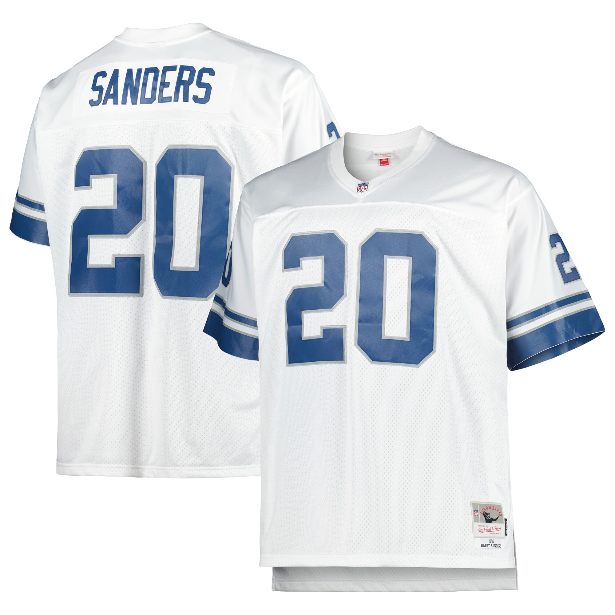 Barry Sanders Detroit Lions  Big & Tall 1996 Retired Player Replica Jersey - White