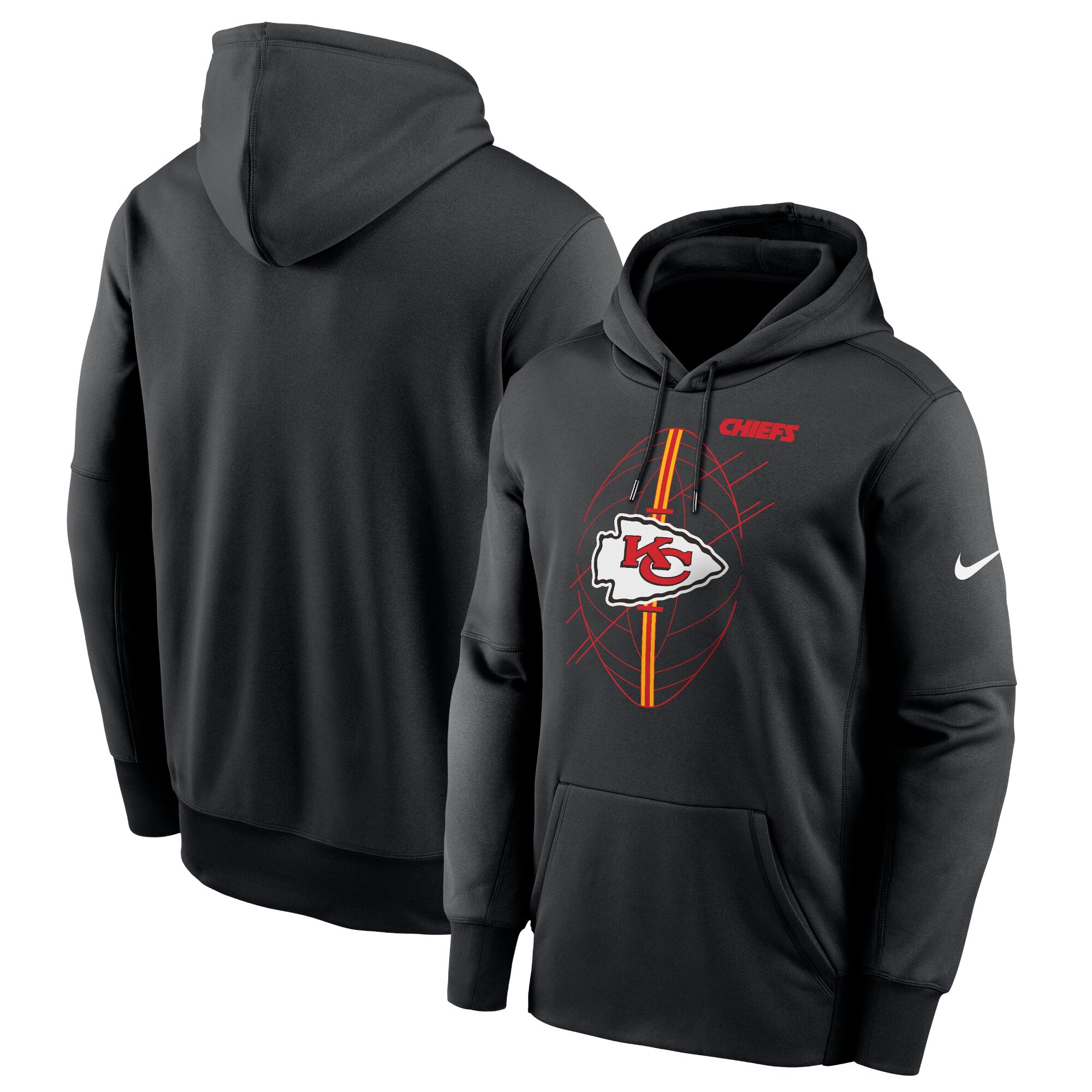 Kansas City Chiefs Team Performance Pullover Hoodie - Black