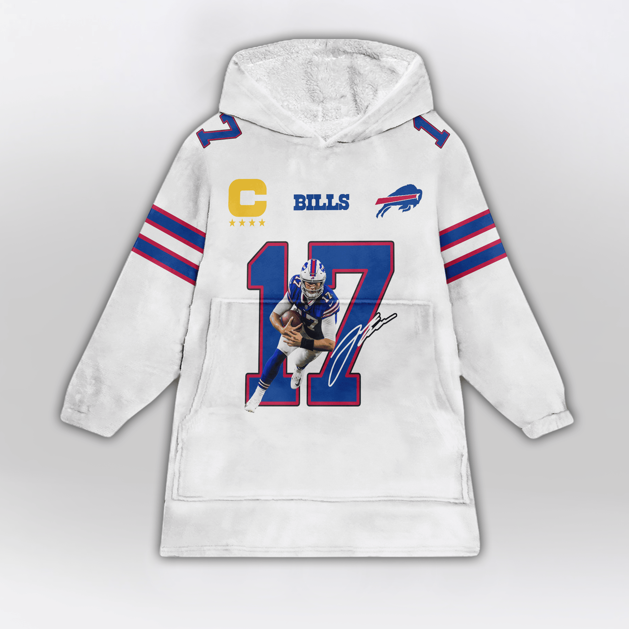 Captain J.A 17 Buffalo Football Unisex Blanket Hoodie