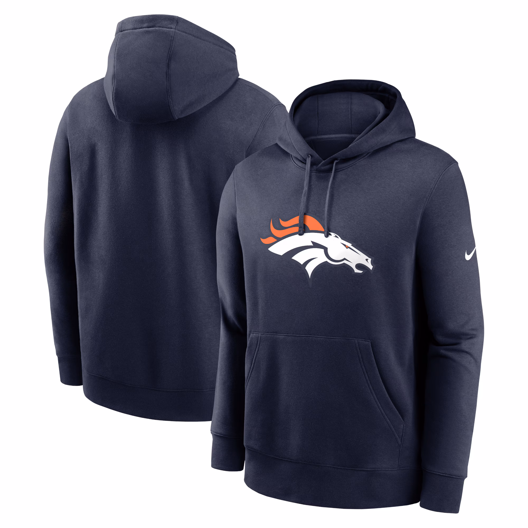 Denver Broncos Club Logo Pullover Hoodie - Navy
