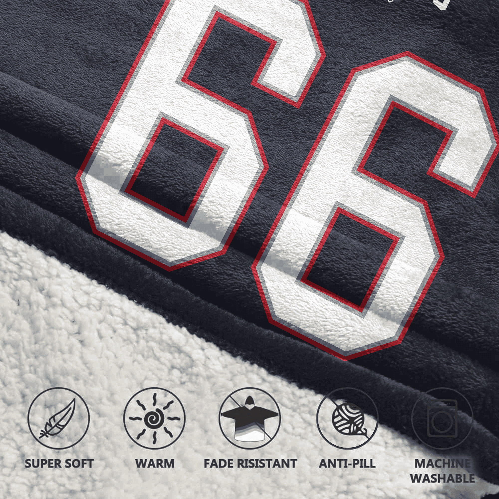 Kid 66 New England Football Unisex Blanket Hoodie