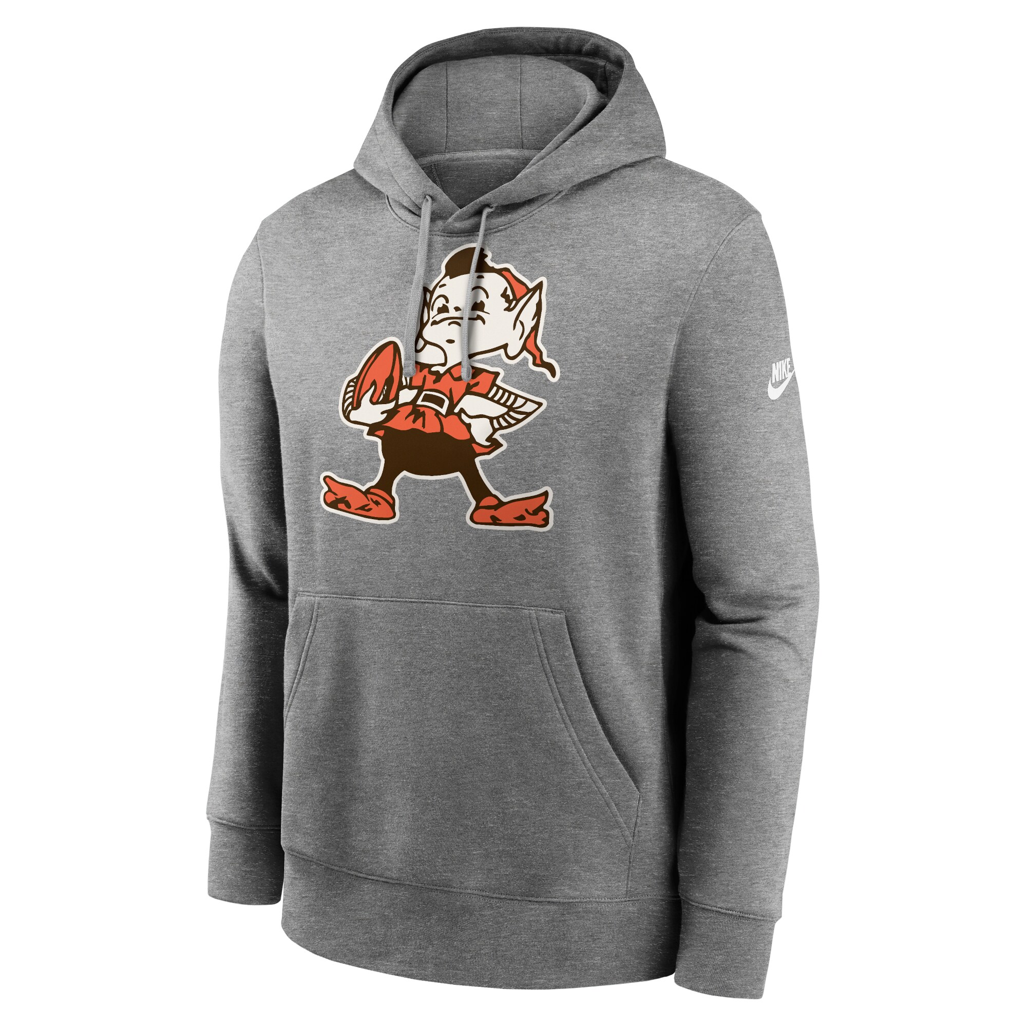 Cleveland Browns Rewind Club Logo Pullover Hoodie - Heather Gray