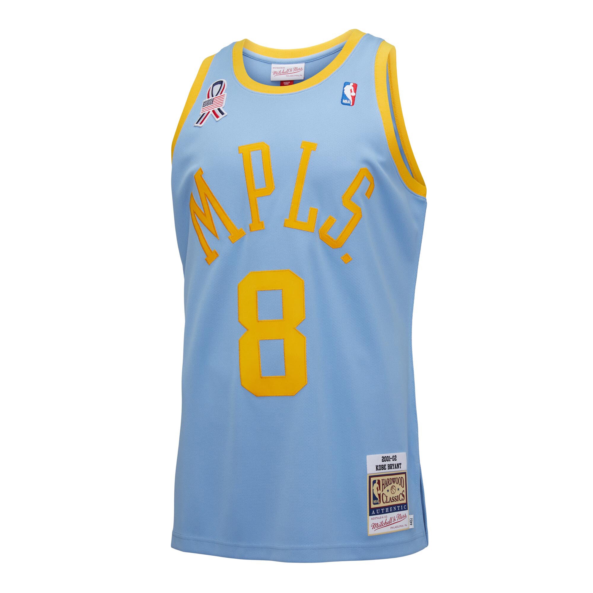 Kobe Bryant Los Angeles Lakers Mitchell & Ness Hardwood Classics Authentic 2001-02 Jersey - Light Blue