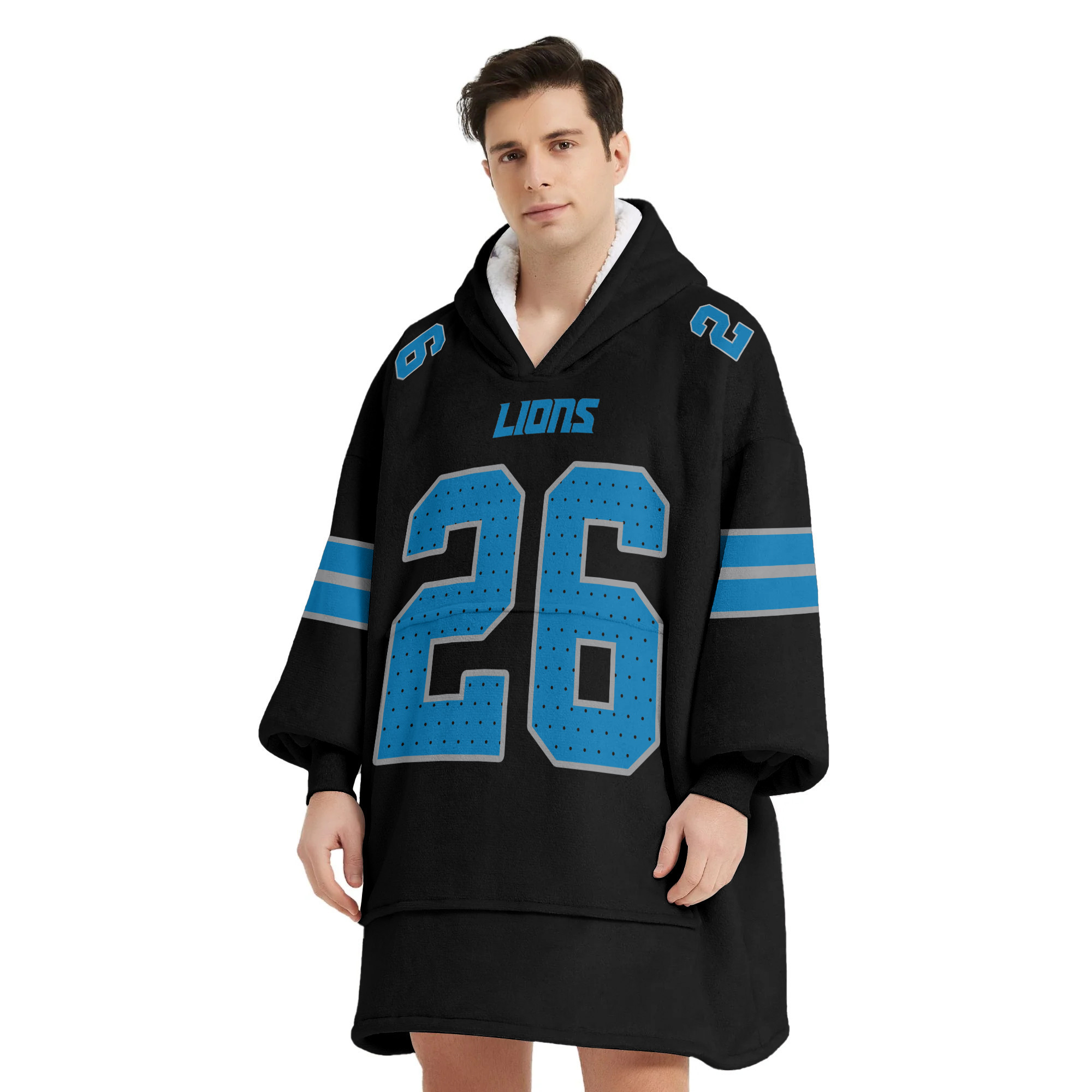 Adult Jah G 26 Detroit Lions Football Unisex Blanket Hoodie