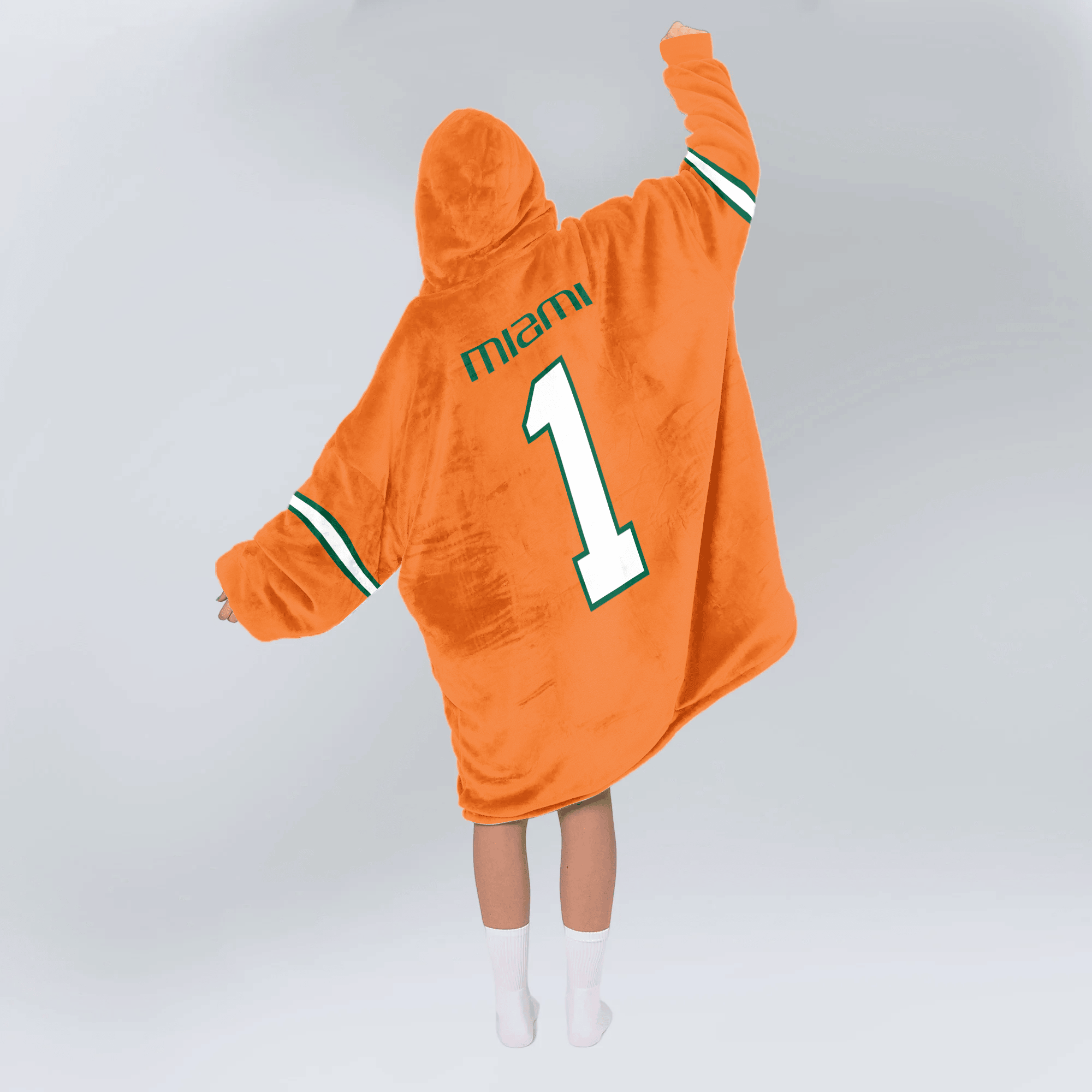 Adult #1 Miami Football Unisex Blanket Hoodie
