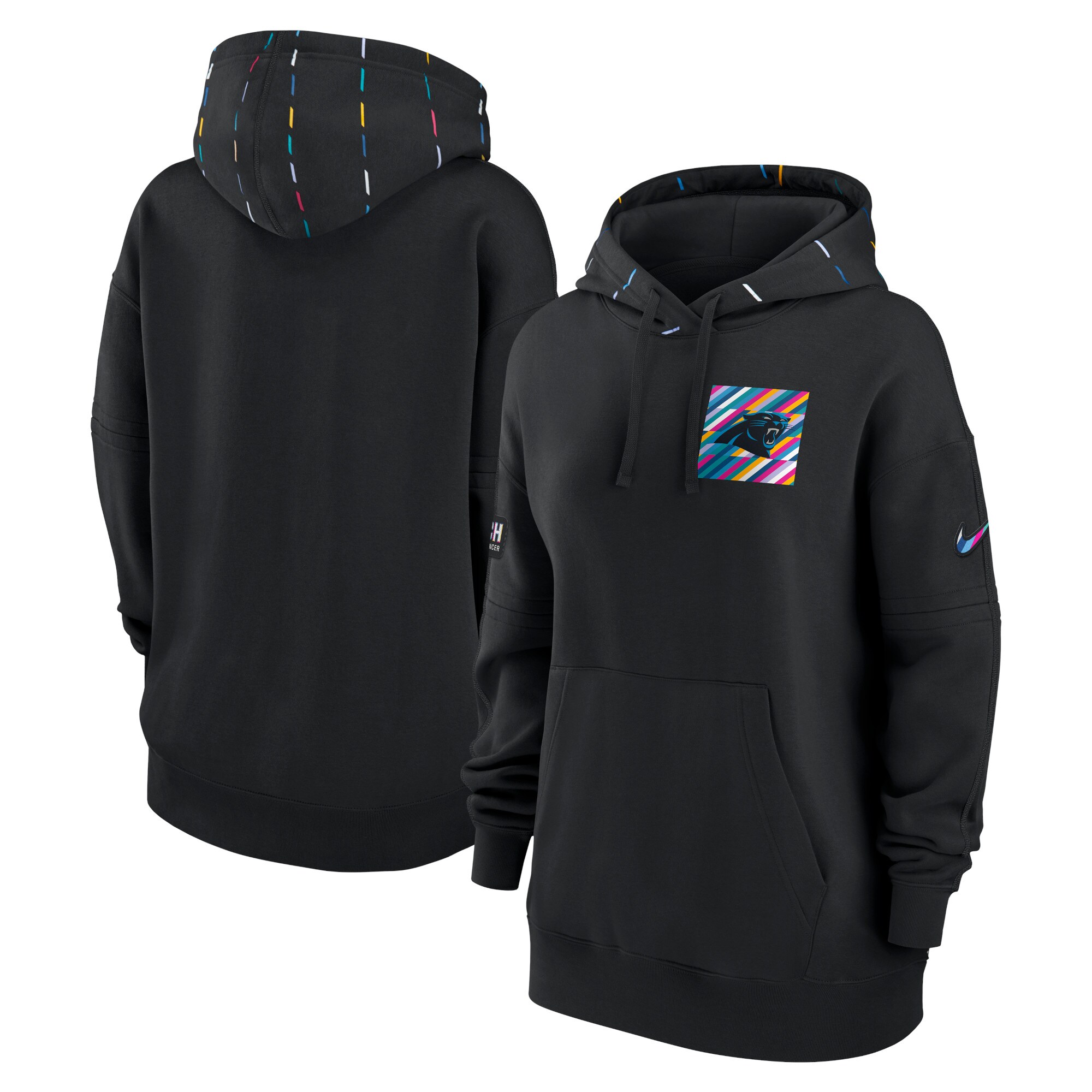 Carolina Panthers  Women's 2023  Crucial Catch Club Pullover Hoodie - Black