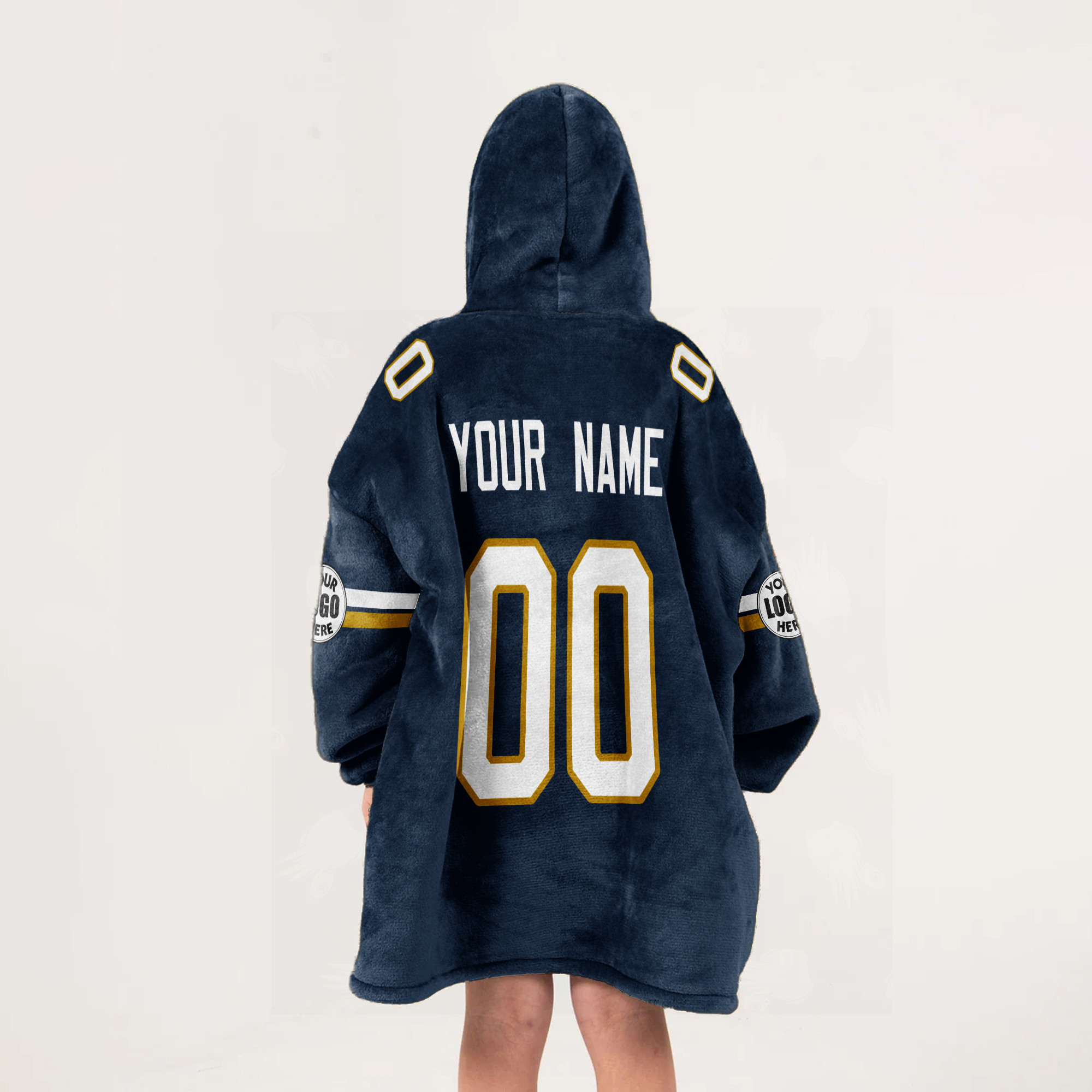 Adult Custom Blanket Hoodie Notre Dame Inspired Color