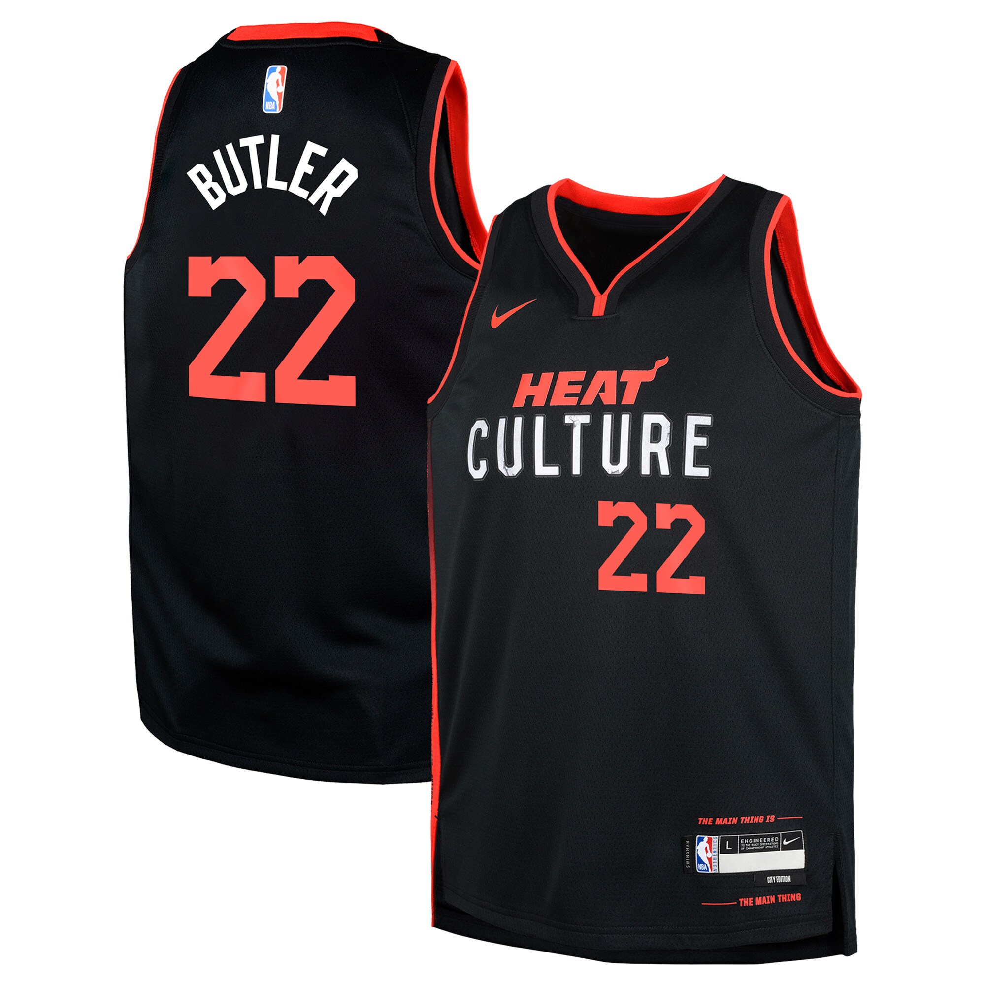Youth Miami Heat Jimmy Butler  Black 2023/24 Swingman Replica Jersey - City Edition