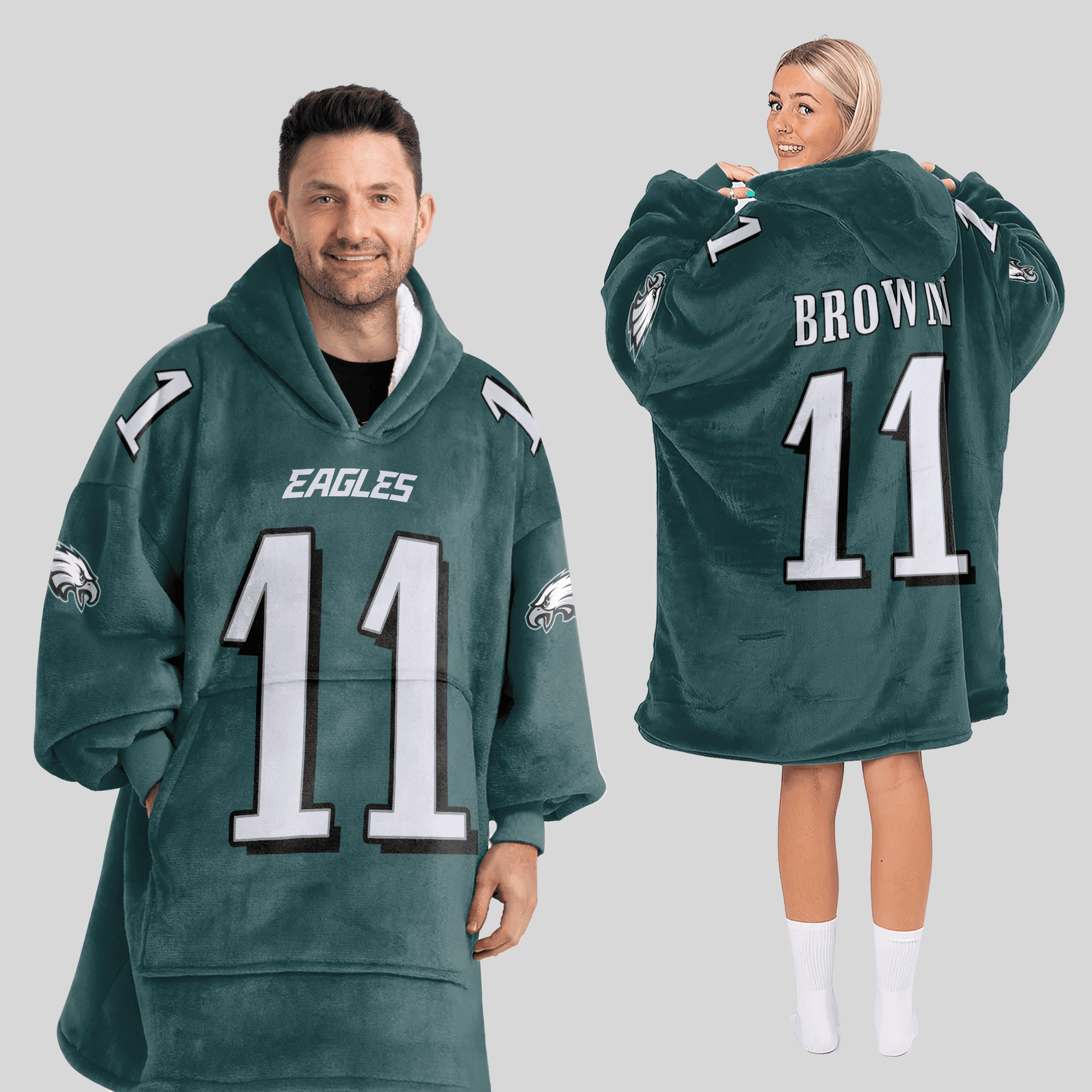 Adult 11 Philadelphia Football Unisex Blanket Hoodie