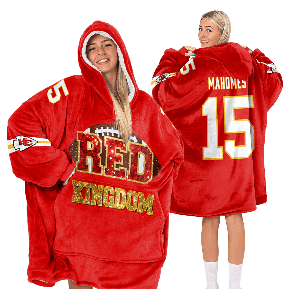 Red Kingdom Kansas City Football Unisex Blanket Hoodie