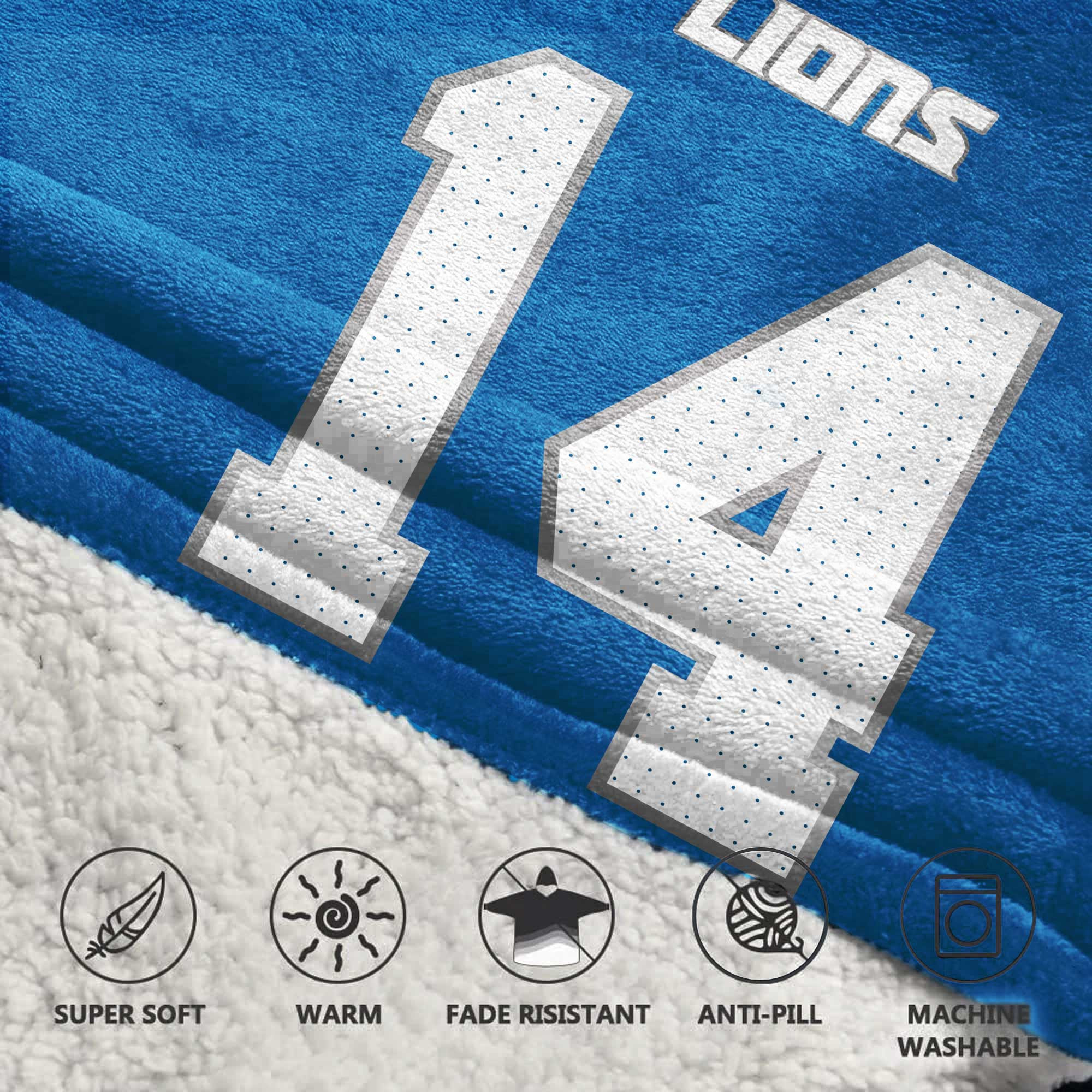 Adult St.B 14 Detroit Football Unisex Blanket Hoodie