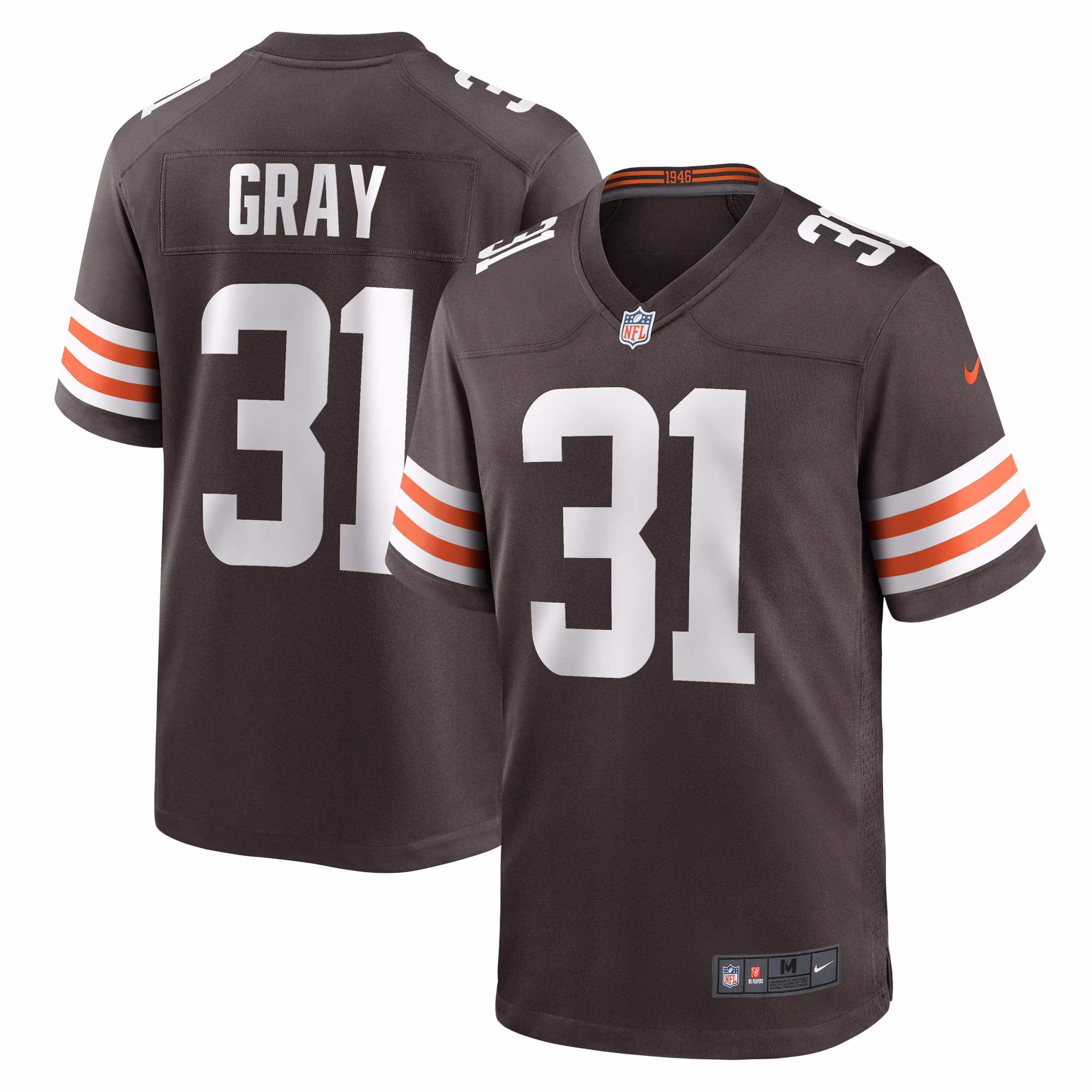 Vincent Gray Cleveland Browns Team Game Jersey -  Brown