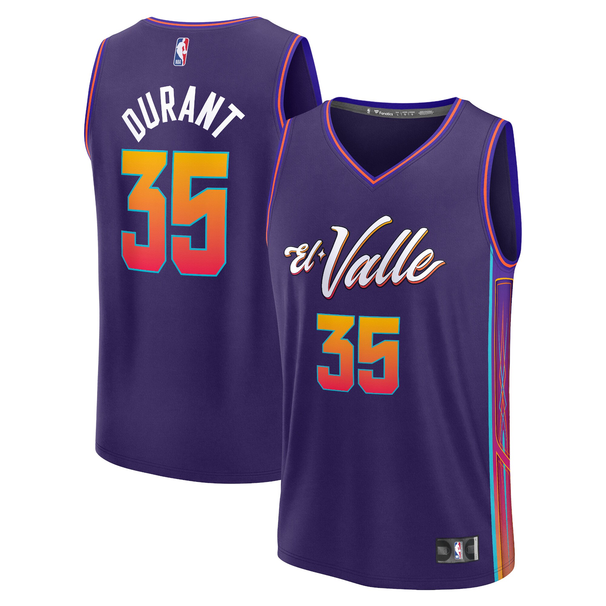 Youth Phoenix Suns Kevin Durant  Purple 2023/24 Fast Break Jersey - City Edition