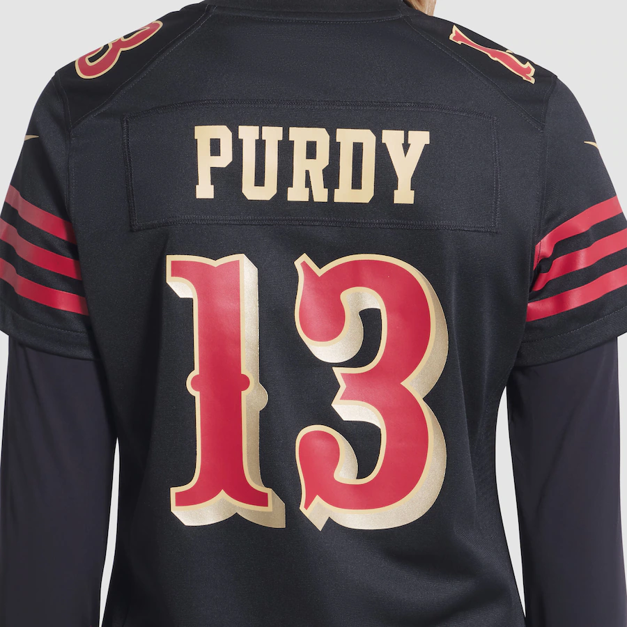 Brock Purdy #13 San Francisco 49ers Women's 2025 Rivalries Collection Game Jersey - Black