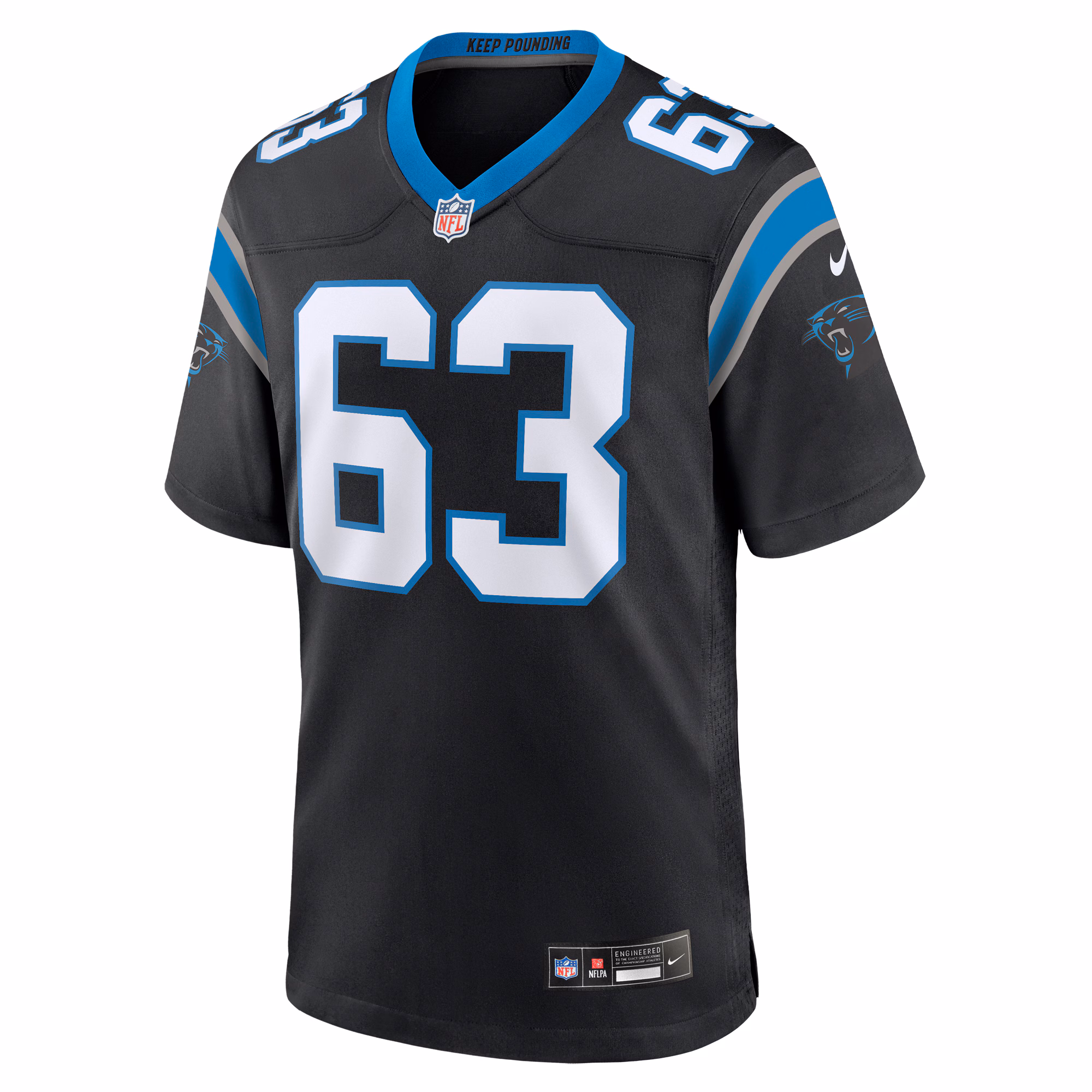 Austin Corbett Carolina Panthers Team Game Jersey - Black