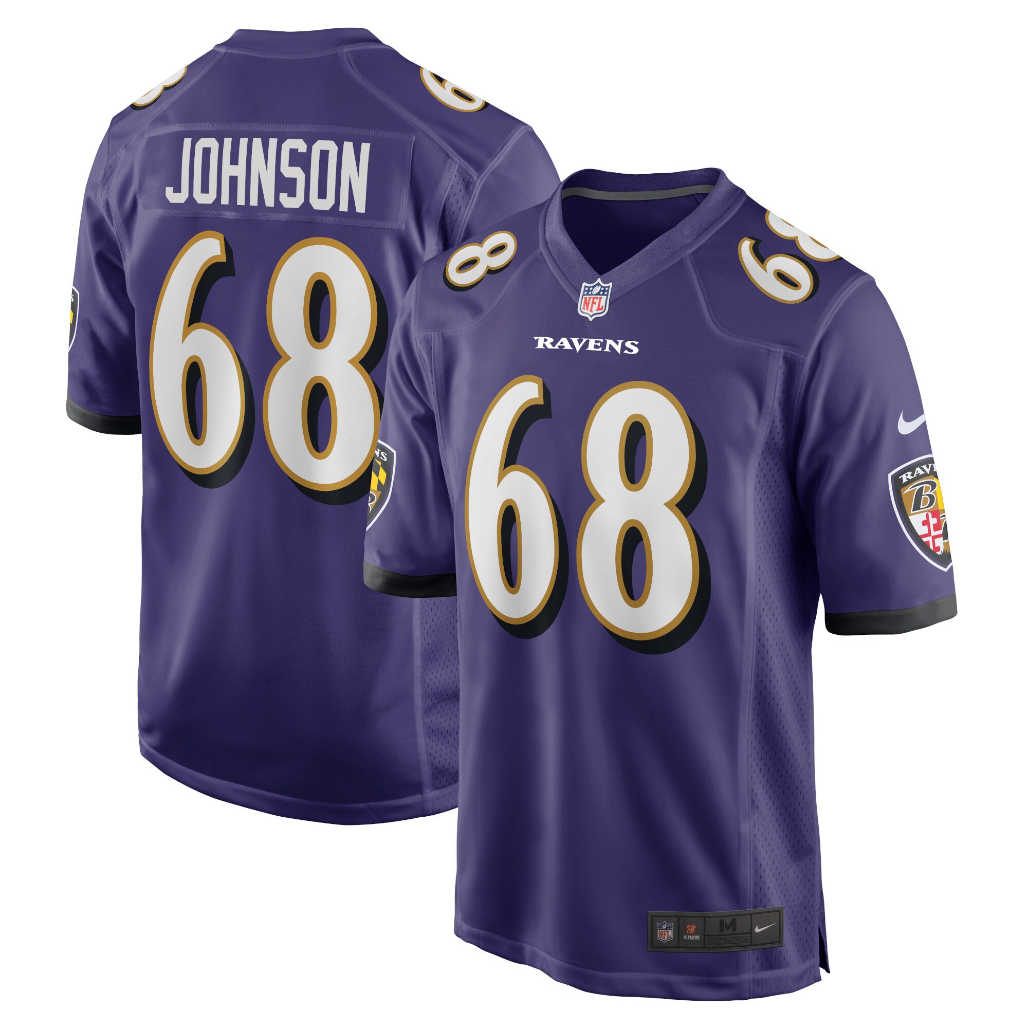 Zack Johnson Baltimore Ravens  Home Game Player Jersey - Purple