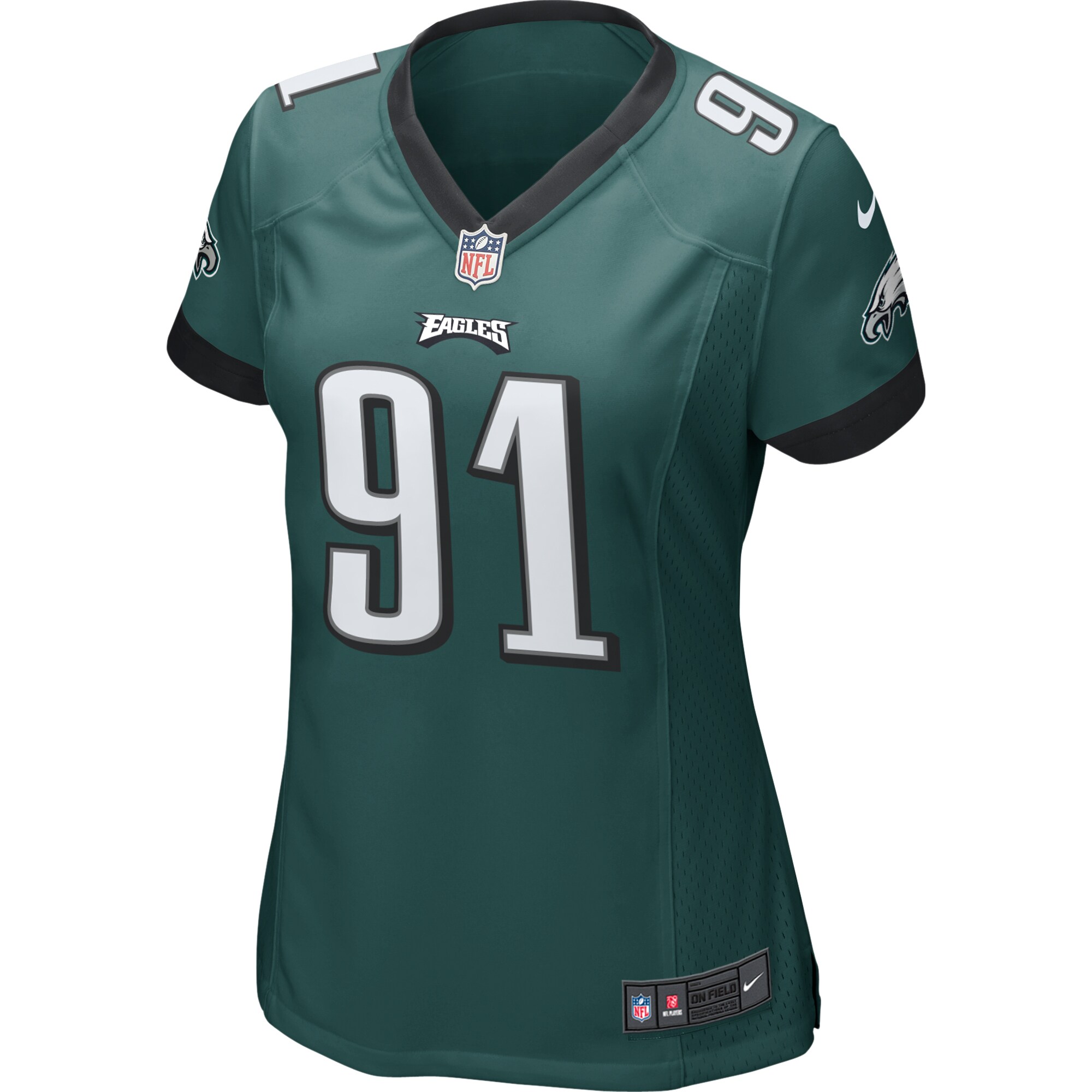 Fletcher Cox Philadelphia Eagles  Women's Game Jersey - Midnight Green