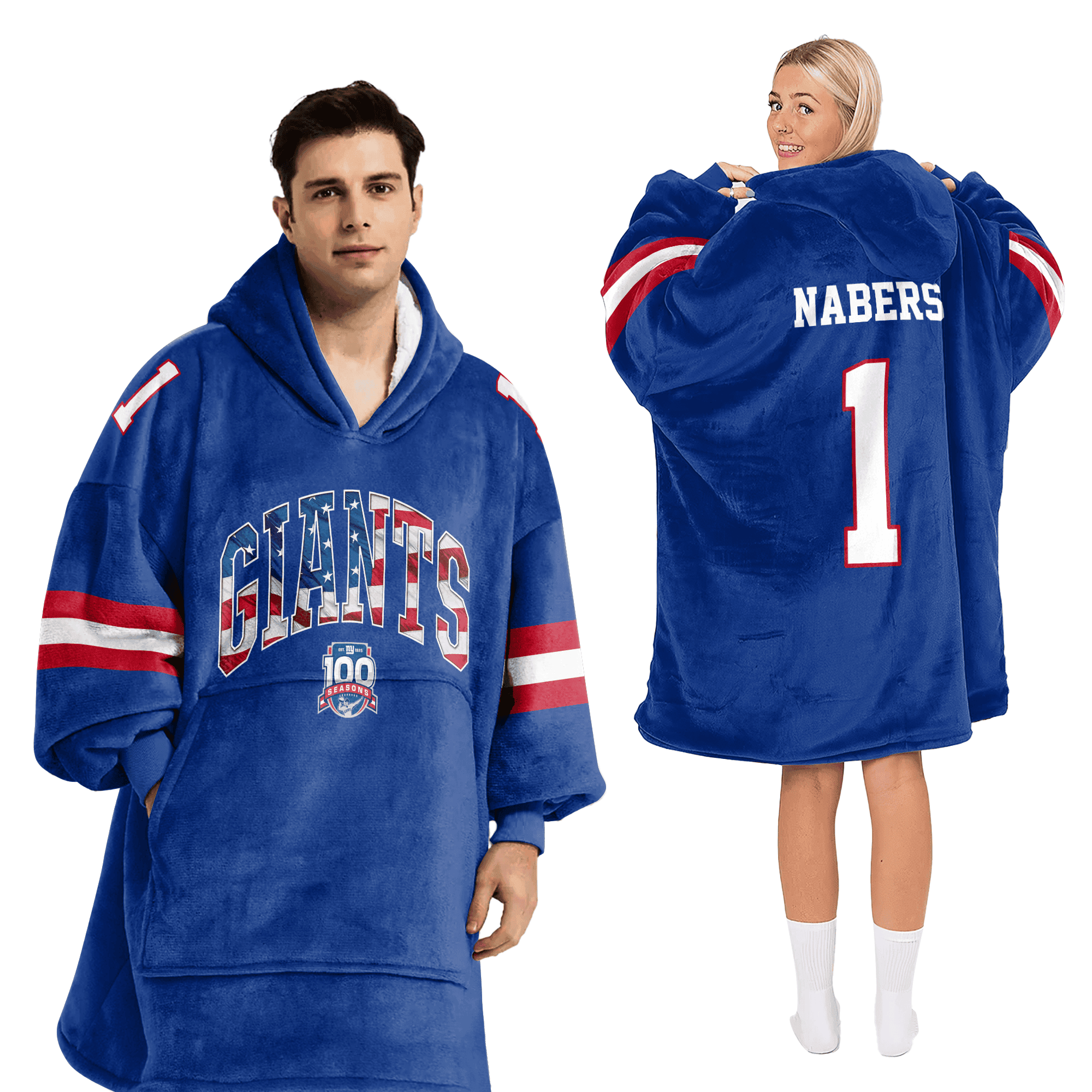 Adult MN 1 New York G Football Unisex Blanket Hoodie