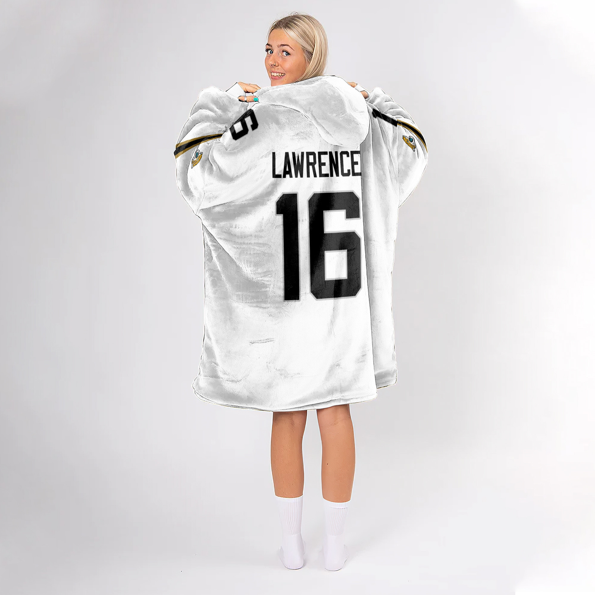 Adult 16 Jacksonville Football Unisex Blanket Hoodie