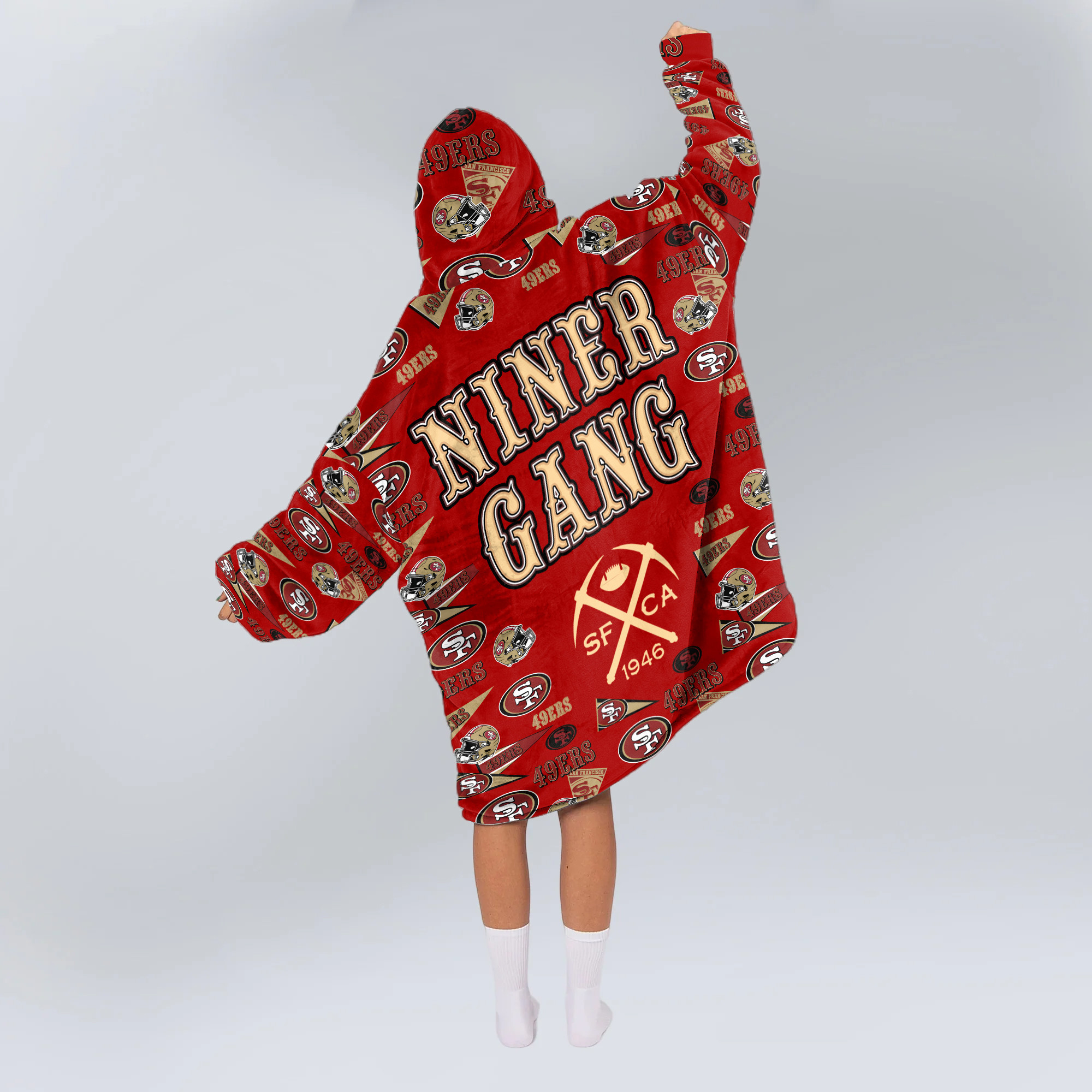 Adult San Francisco 49ers Football Unisex Blanket Hoodie