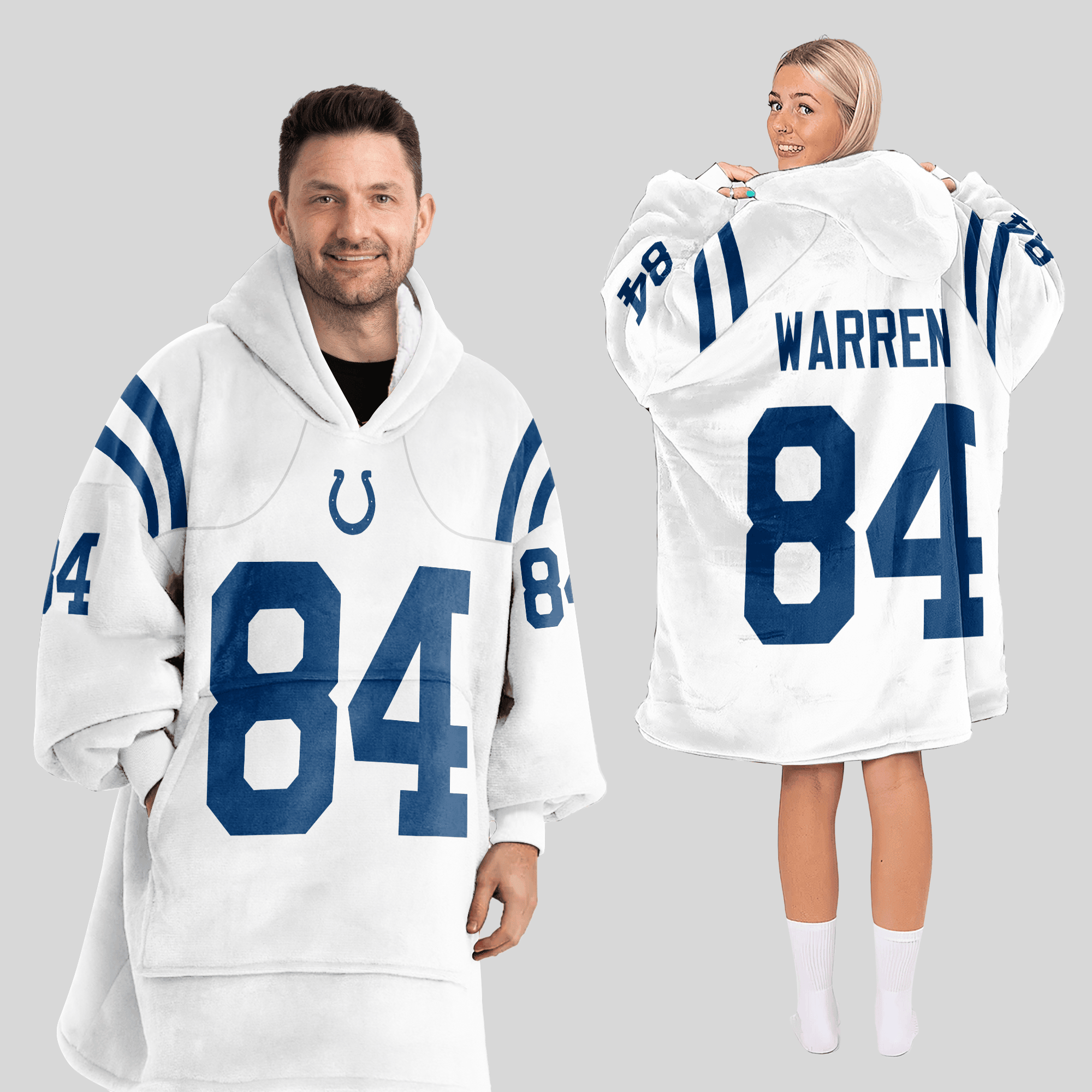 Adult 84 Indianapolis Football Unisex Blanket Hoodie