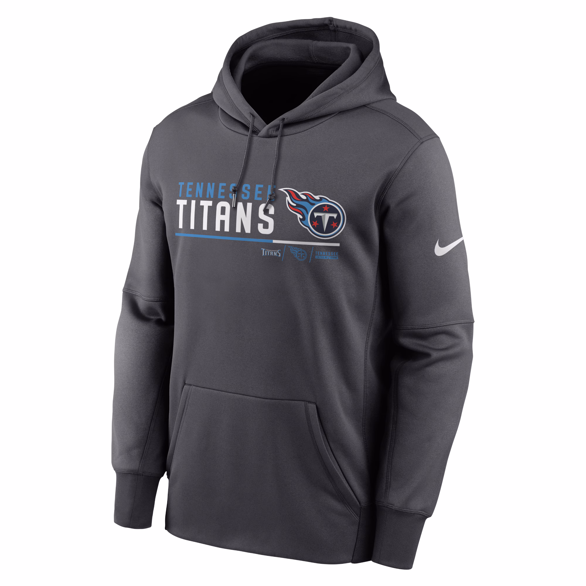 Tennessee Titans Prime Logo Name Split Pullover Hoodie - Anthracite