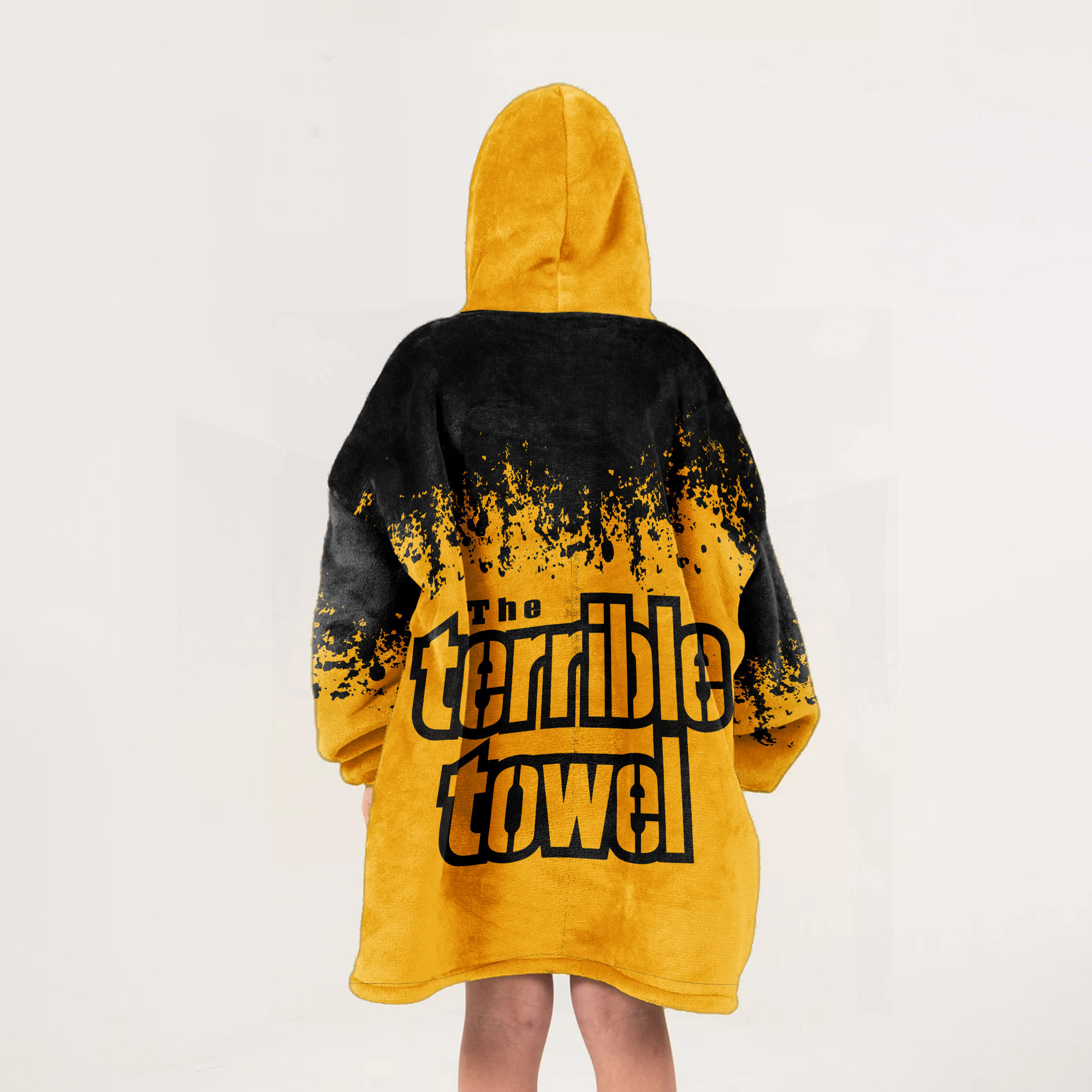 Adult Terrible Towel Pittsburgh Football Unisex Blanket Hoodie