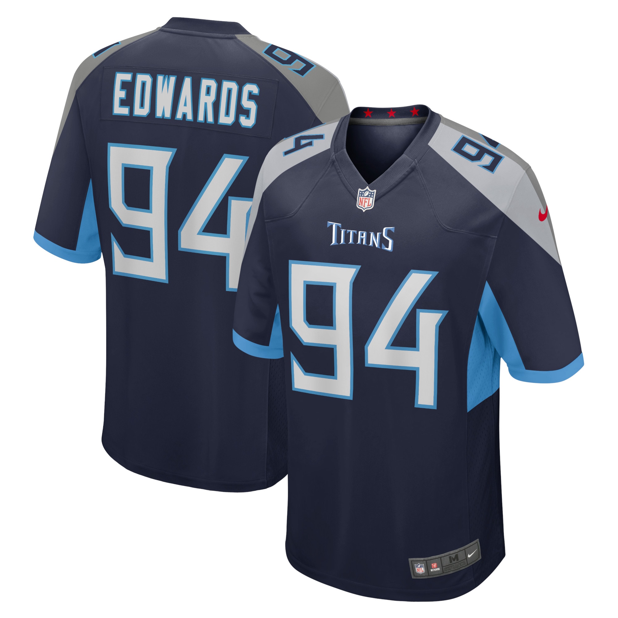 Mario Edwards Tennessee Titans  Home Game Player Jersey - Navy