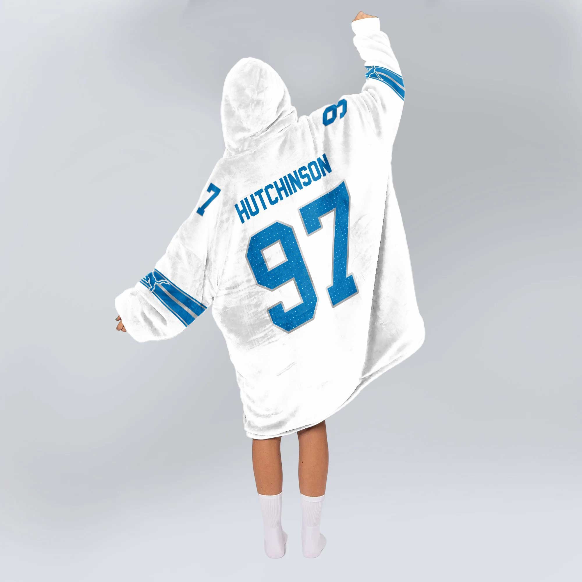 Adult 97 Detroit Football Unisex Blanket Hoodie