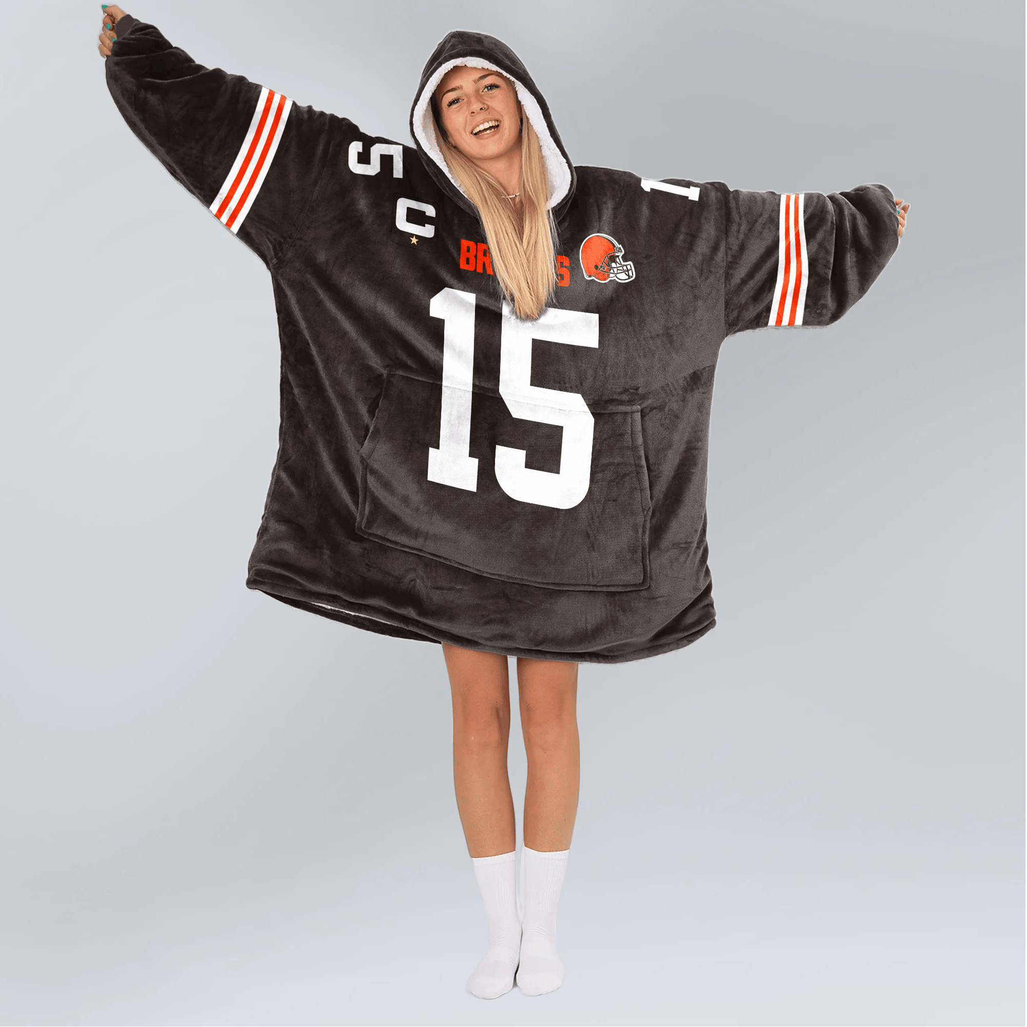 Captain J.F 15 Cleveland Football Unisex Blanket Hoodie