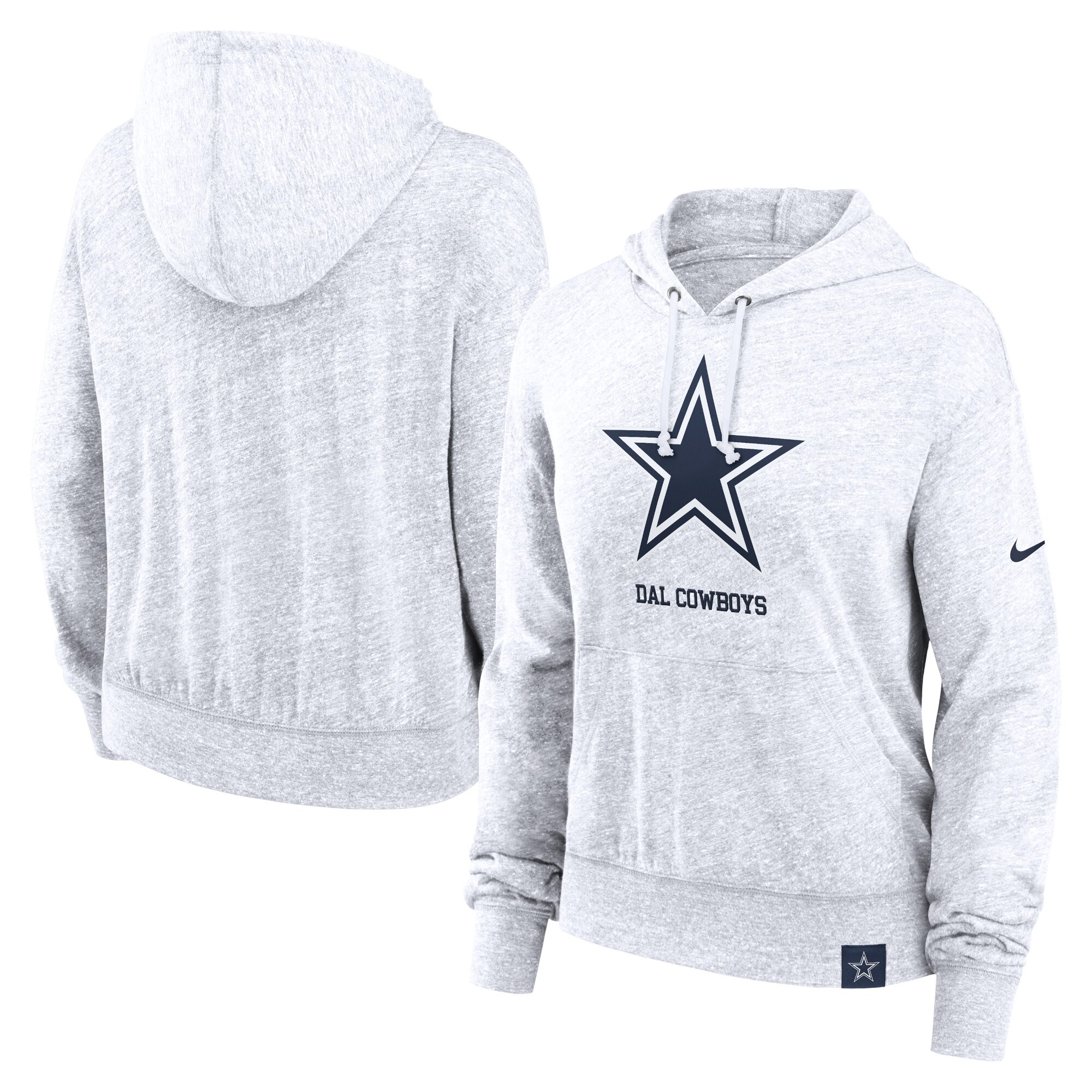 Dallas Cowboys Women's Gym Vintage Logo Pullover Hoodie - White