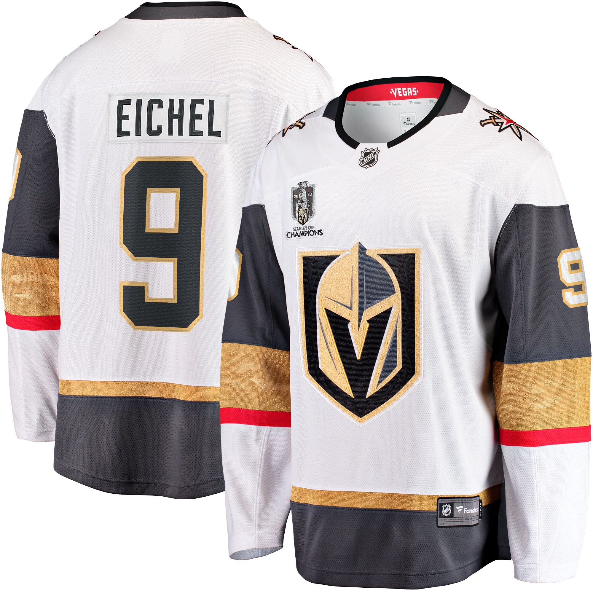 Jack Eichel Vegas Golden Knights 2023 Stanley Cup Champions Away Breakaway Player Jersey - White