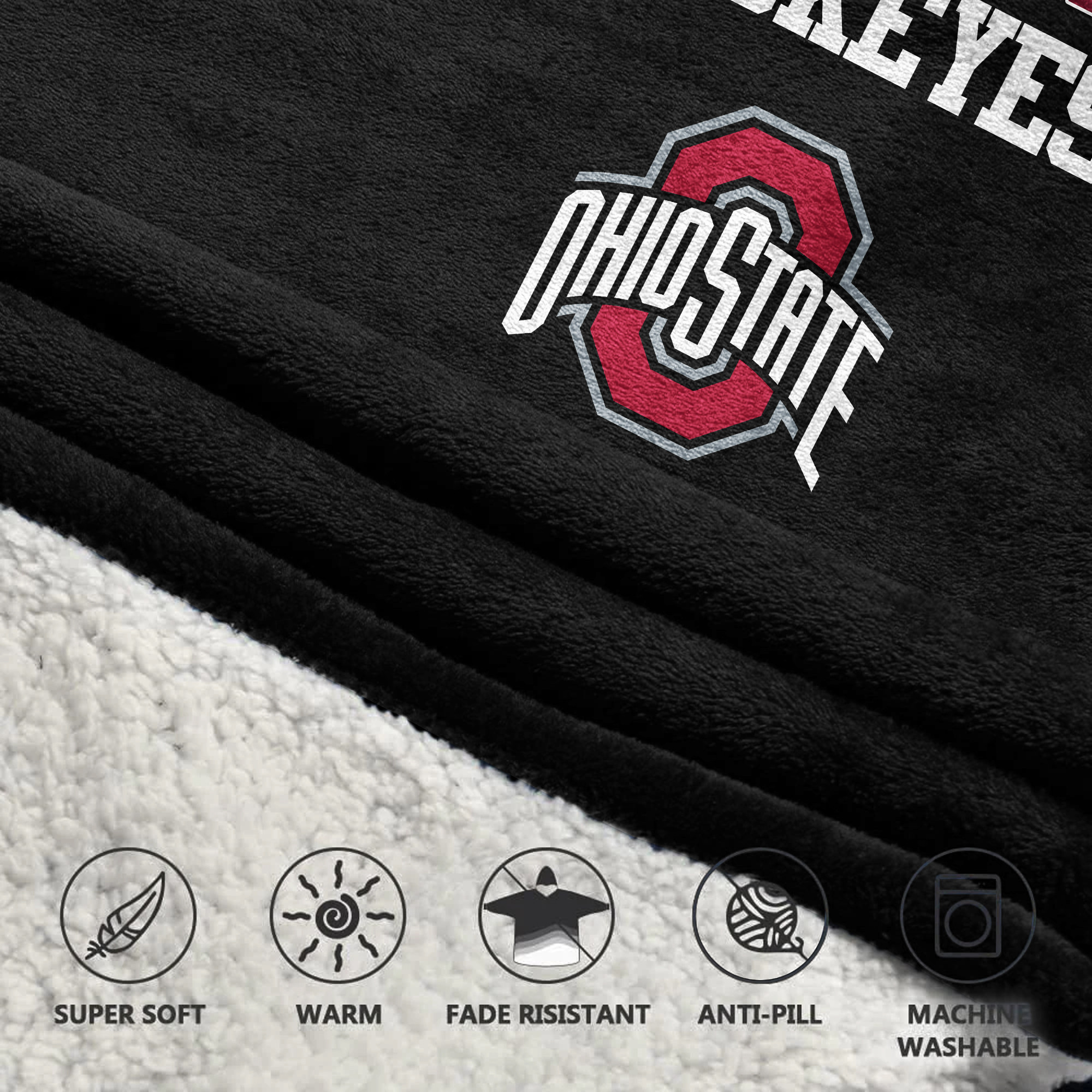 Adult Ohio State Football Unisex Blanket Hoodie
