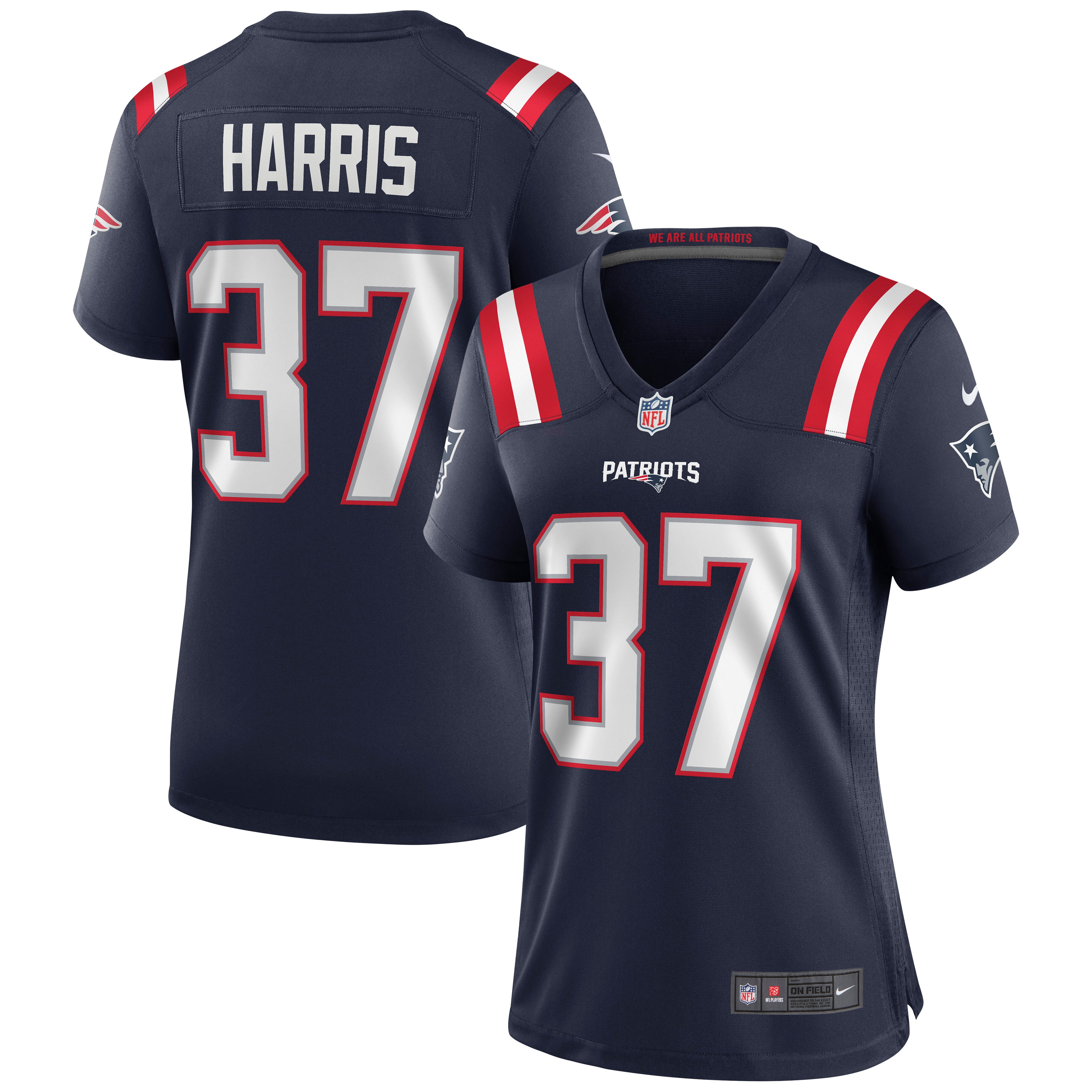 Damien Harris New England Patriots  Women's Game Jersey - Navy