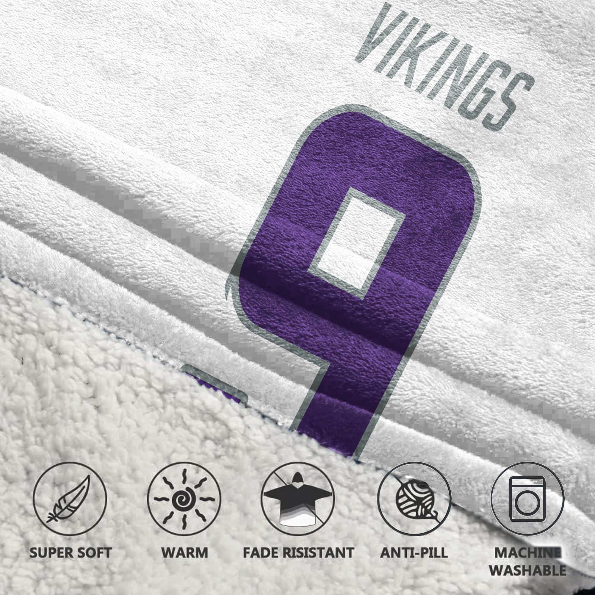 Adult 9 Minnesota Football Unisex Blanket Hoodie