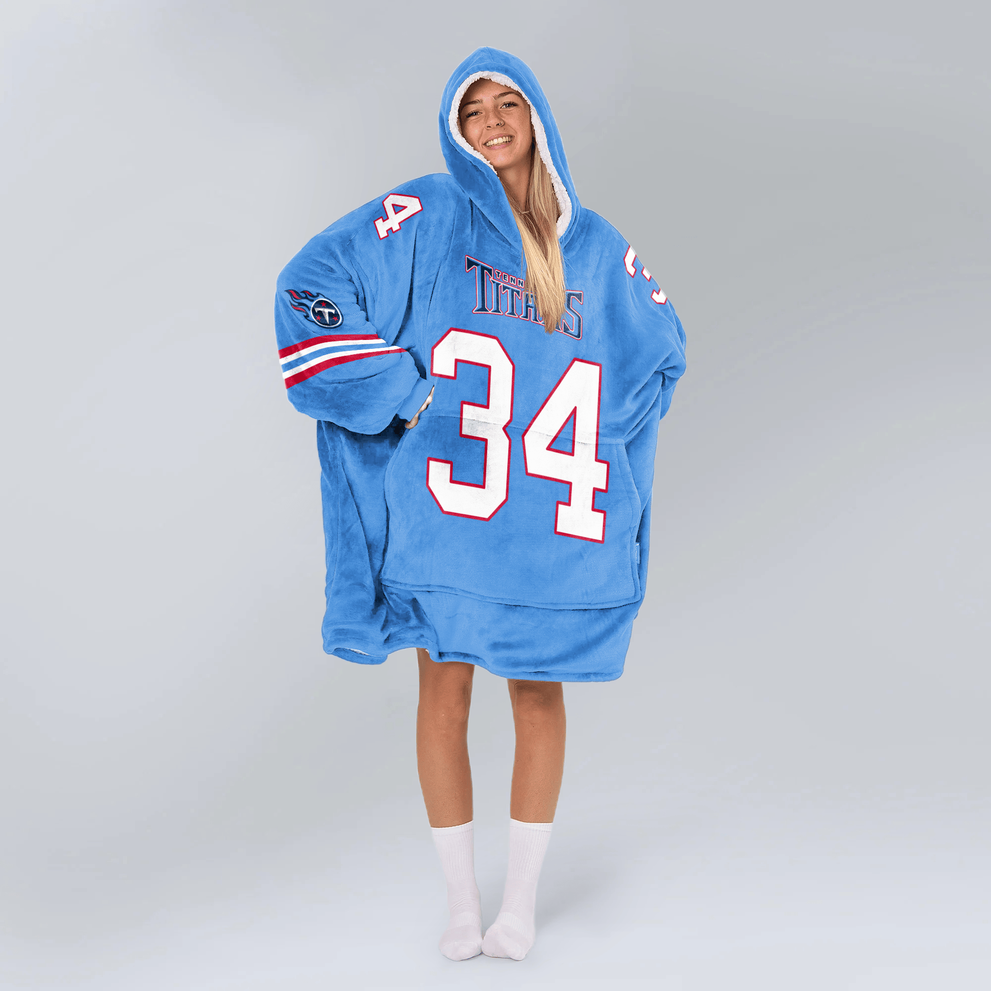 Adult E.C 34 Tennessee Football Unisex Blanket Hoodie