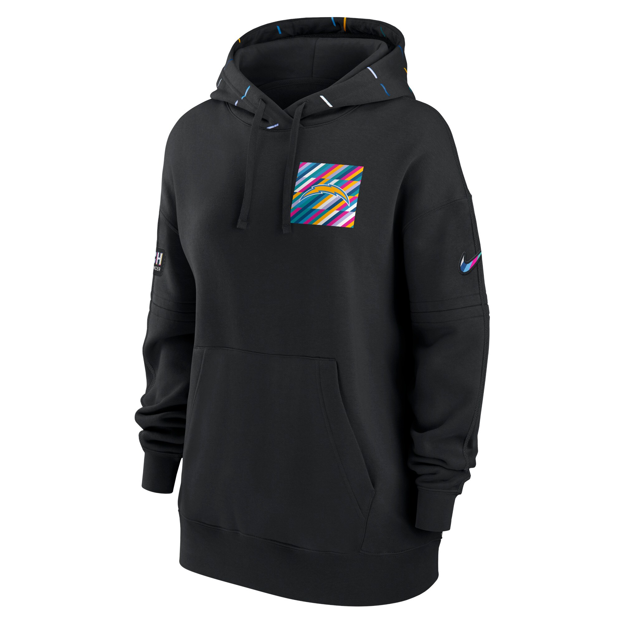 Los Angeles Chargers  Women's 2023  Crucial Catch Club Pullover Hoodie - Black