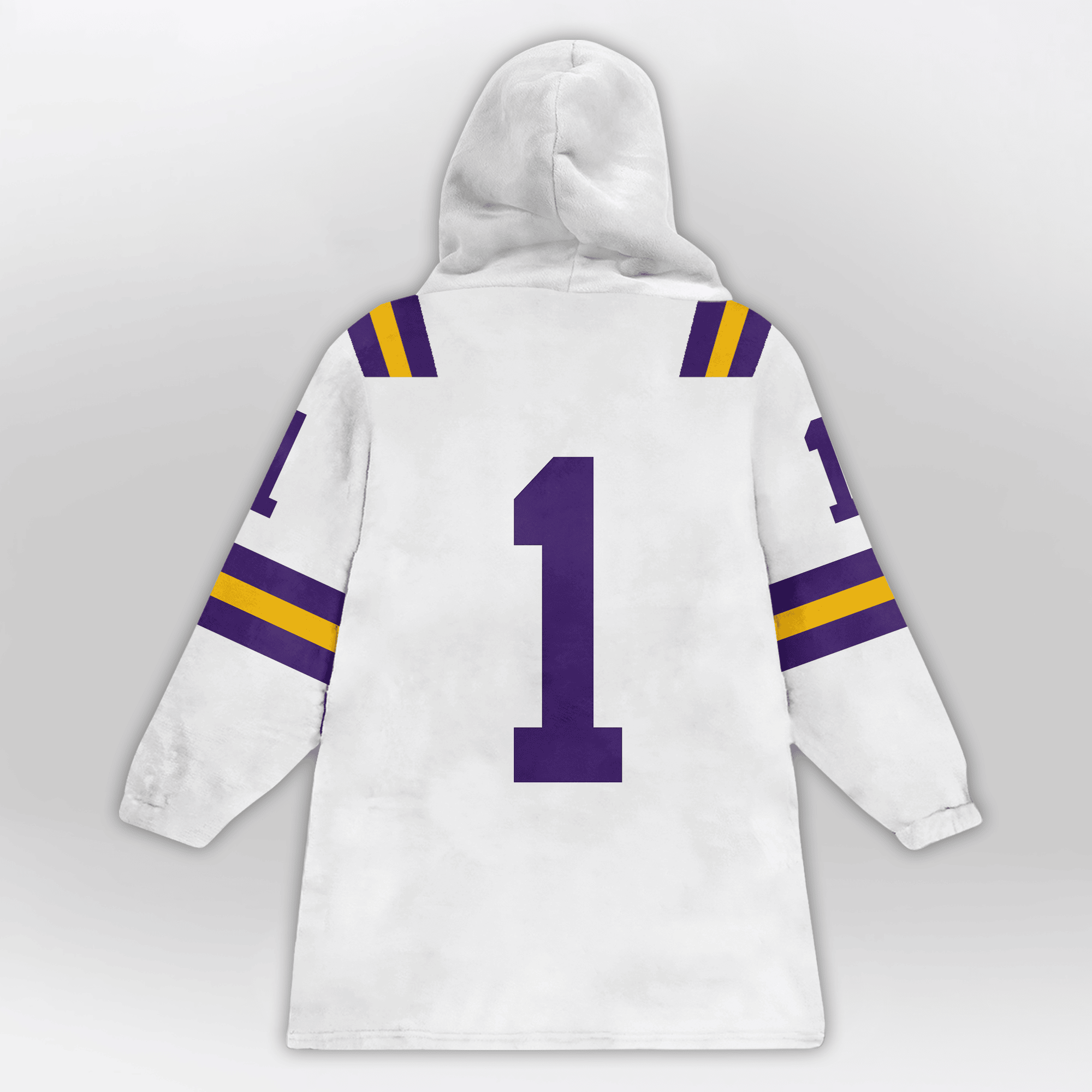 Adult #1 LSU Football Unisex Blanket Hoodie